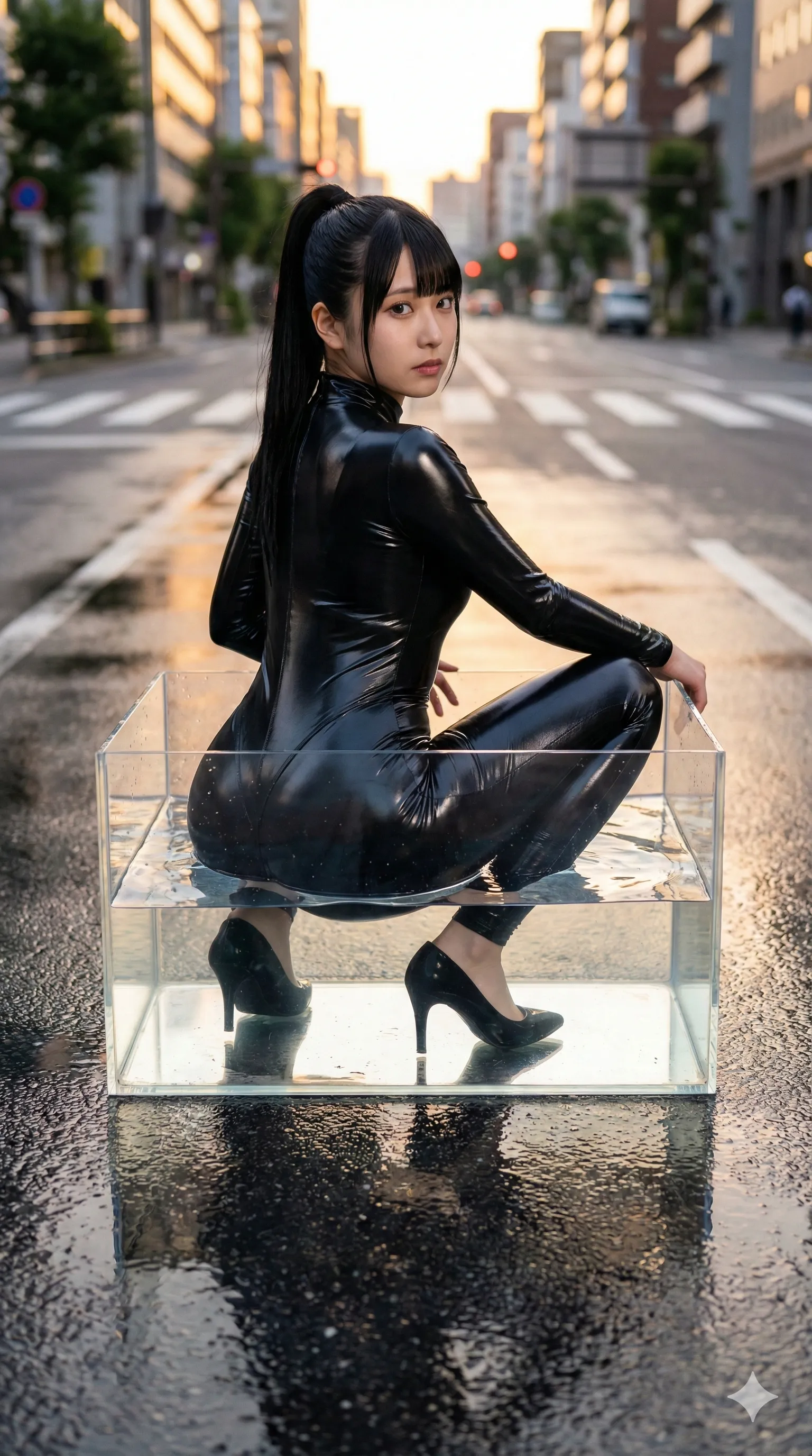 ポージングによる重心移動がスタイルの魅力を引き出す一枚