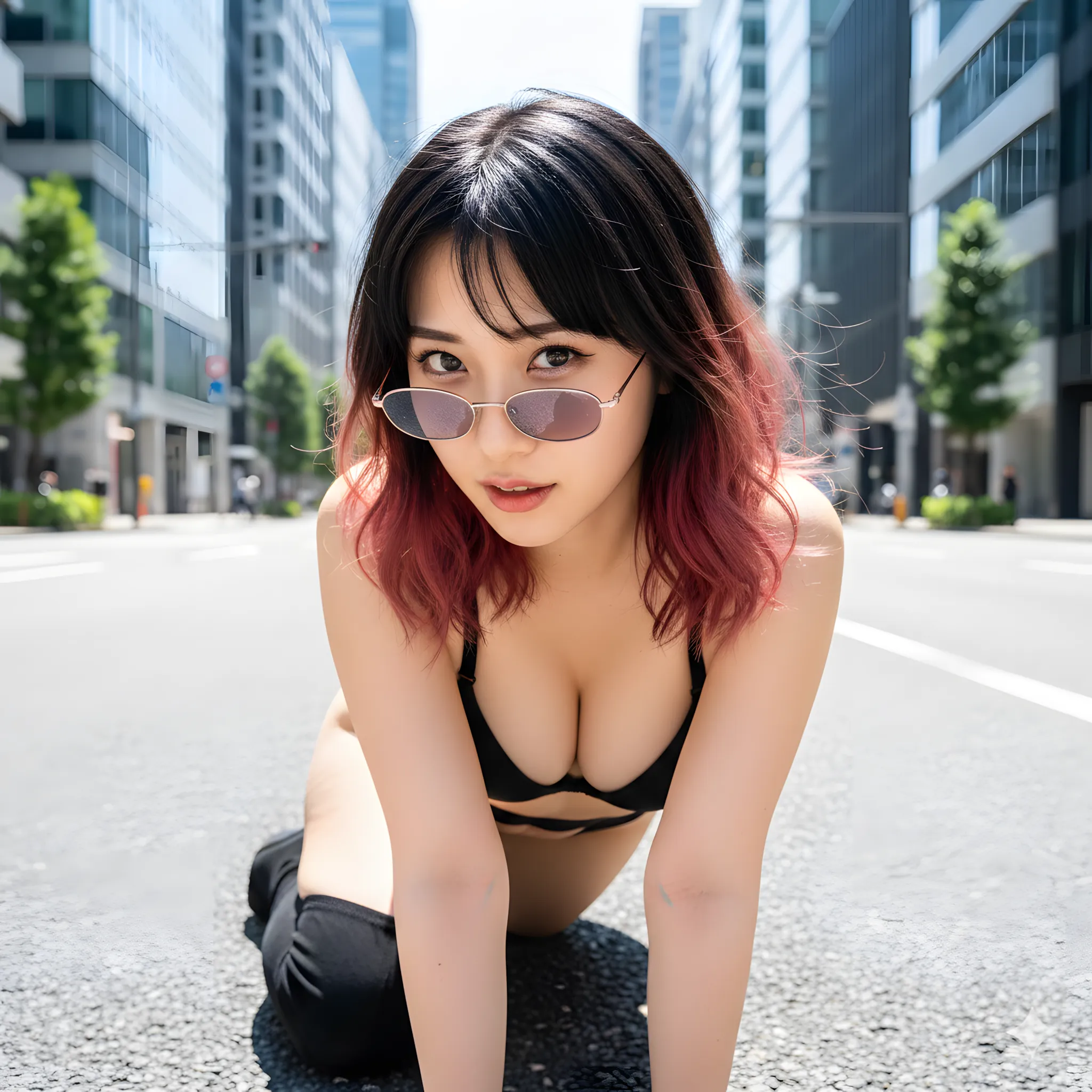 ヒップラインが映える女豹スタイルのポーズ