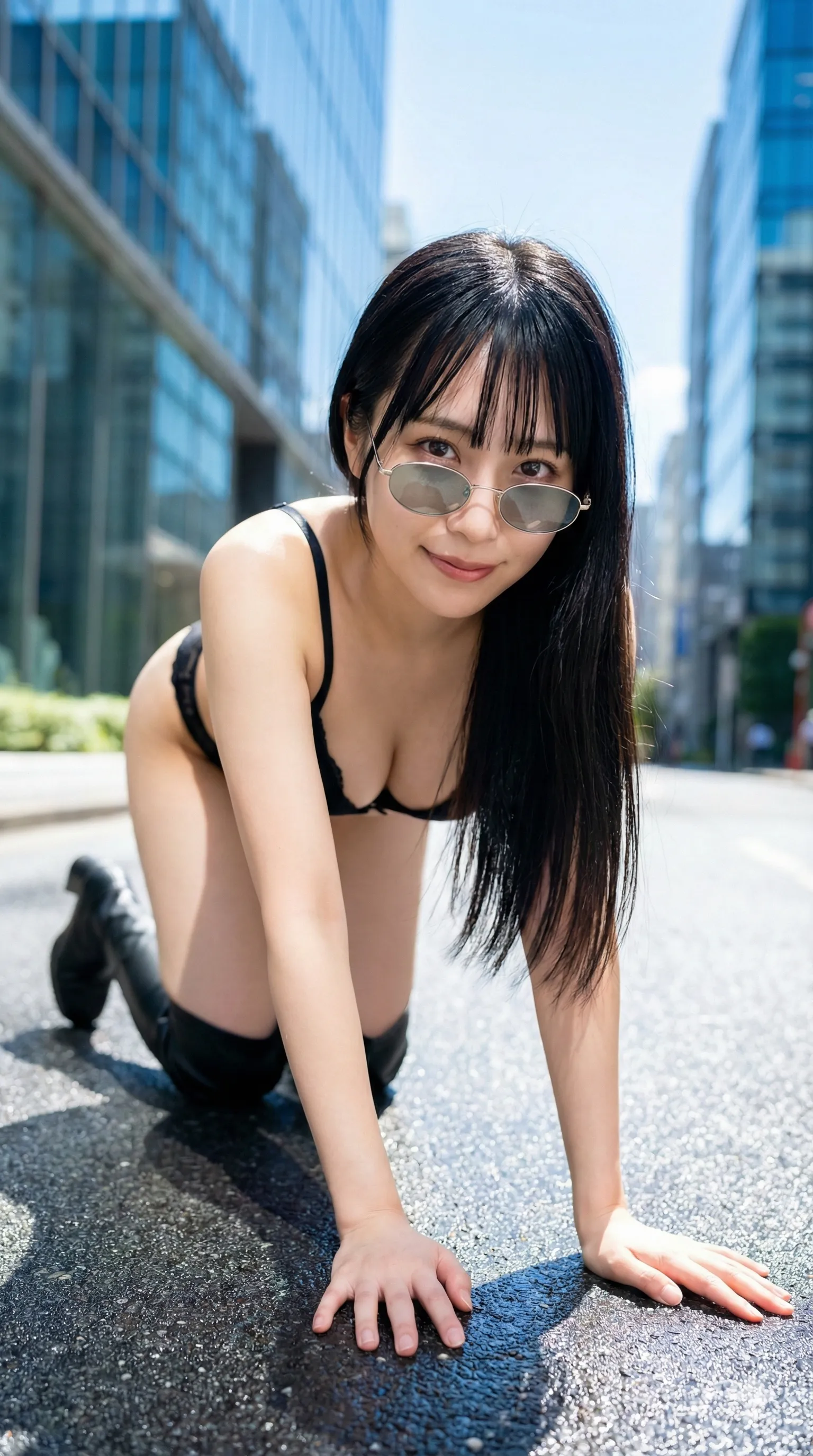 微笑むギャルの色気を引き出した路上ショット