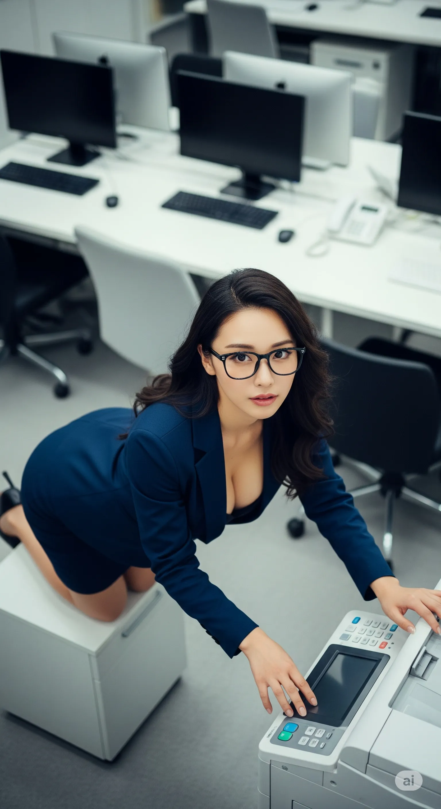 スーツ姿の熟女が見せる余裕ある佇まい