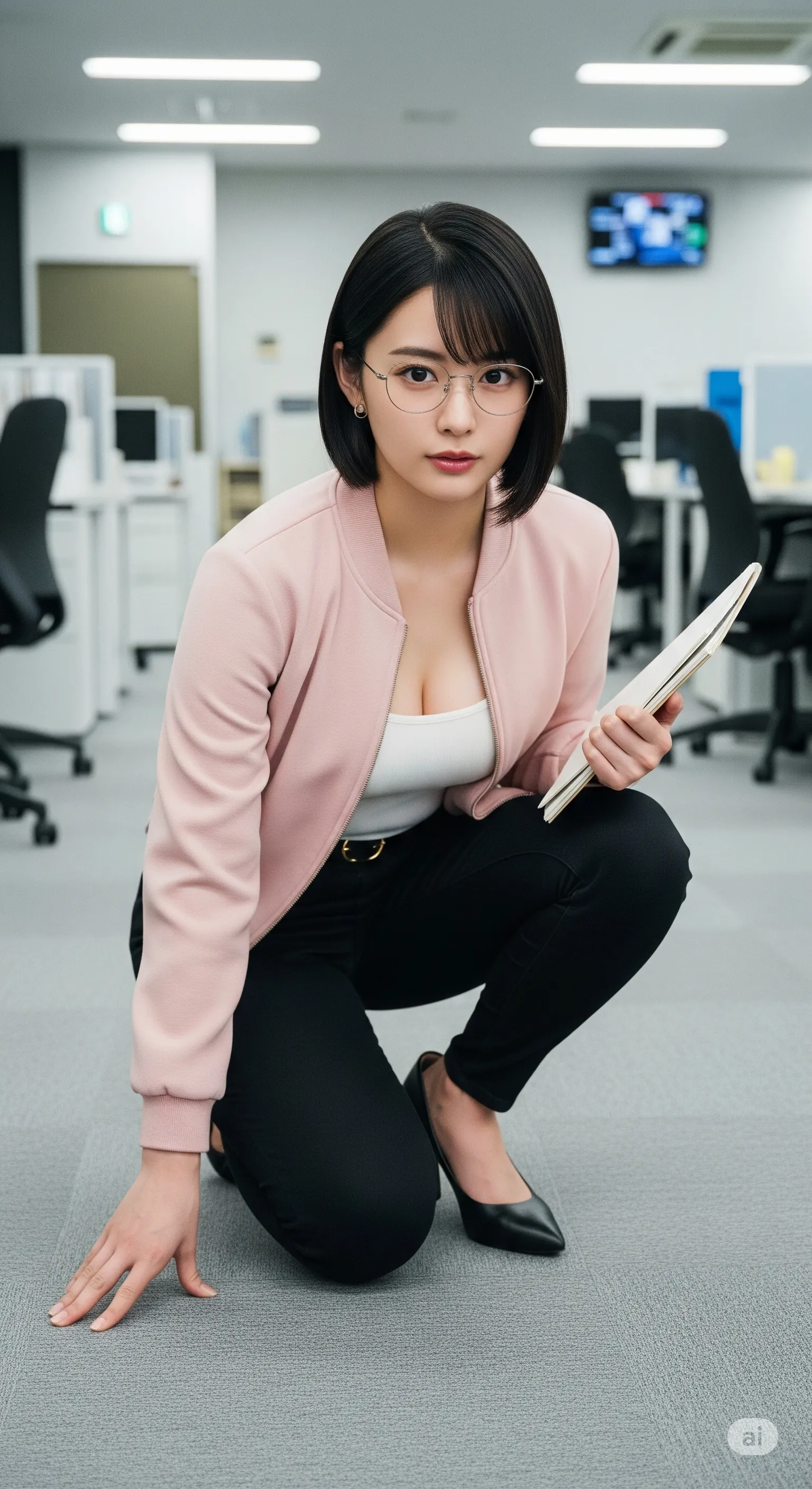 スーツ姿の熟女が見せる自然体の魅力