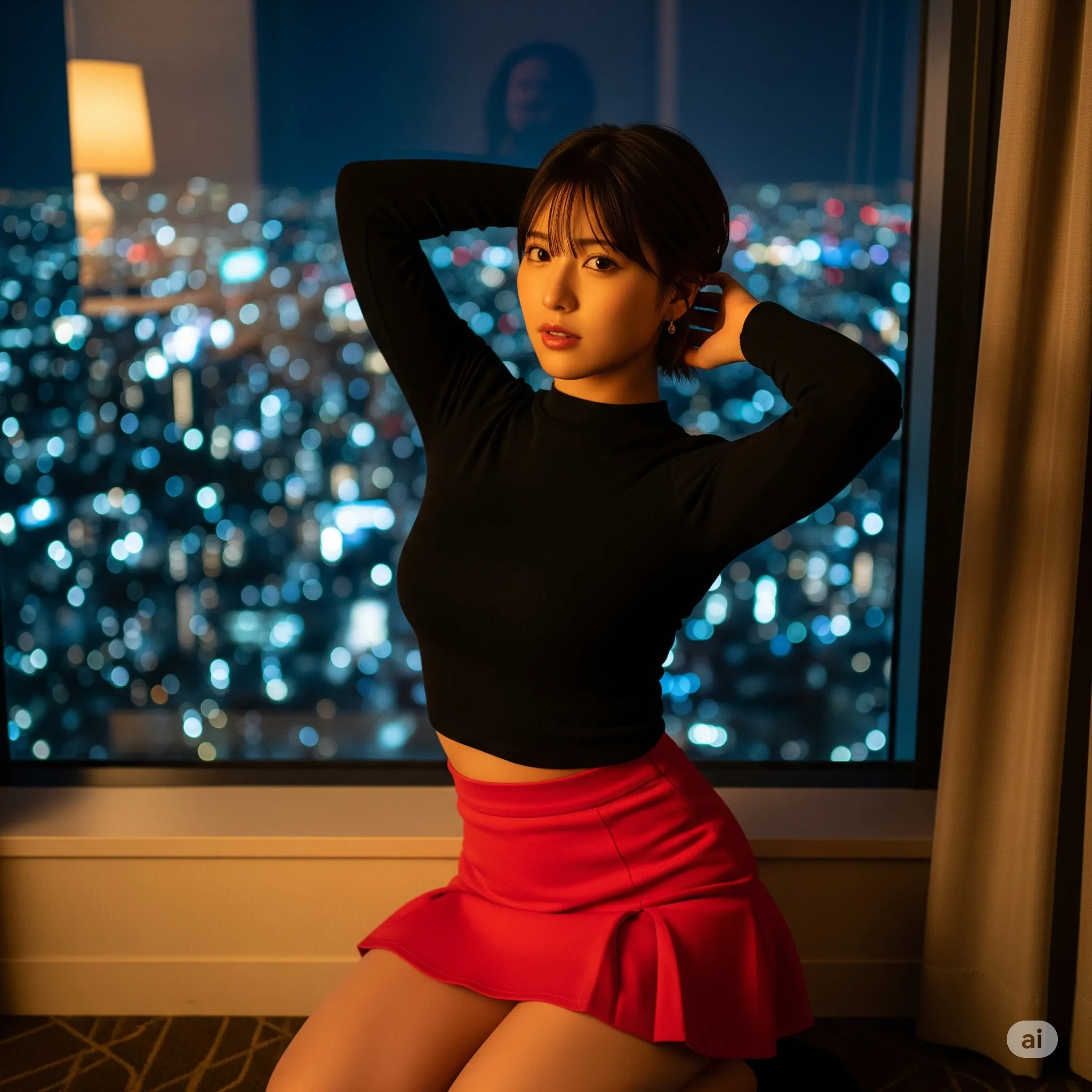 しゃがみ込み体勢 デニムライン 美スタイル写真 012