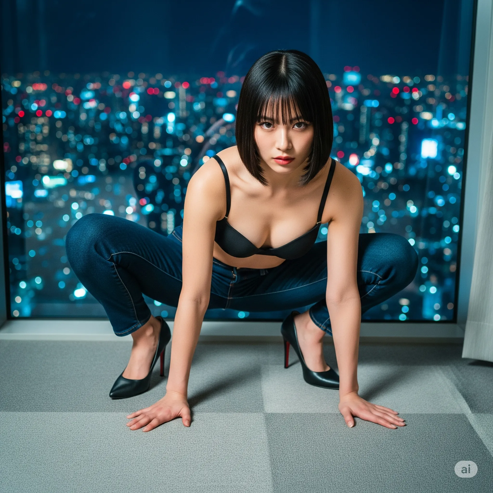 ブラトップ 美女 夜景撮影 グラビア 024