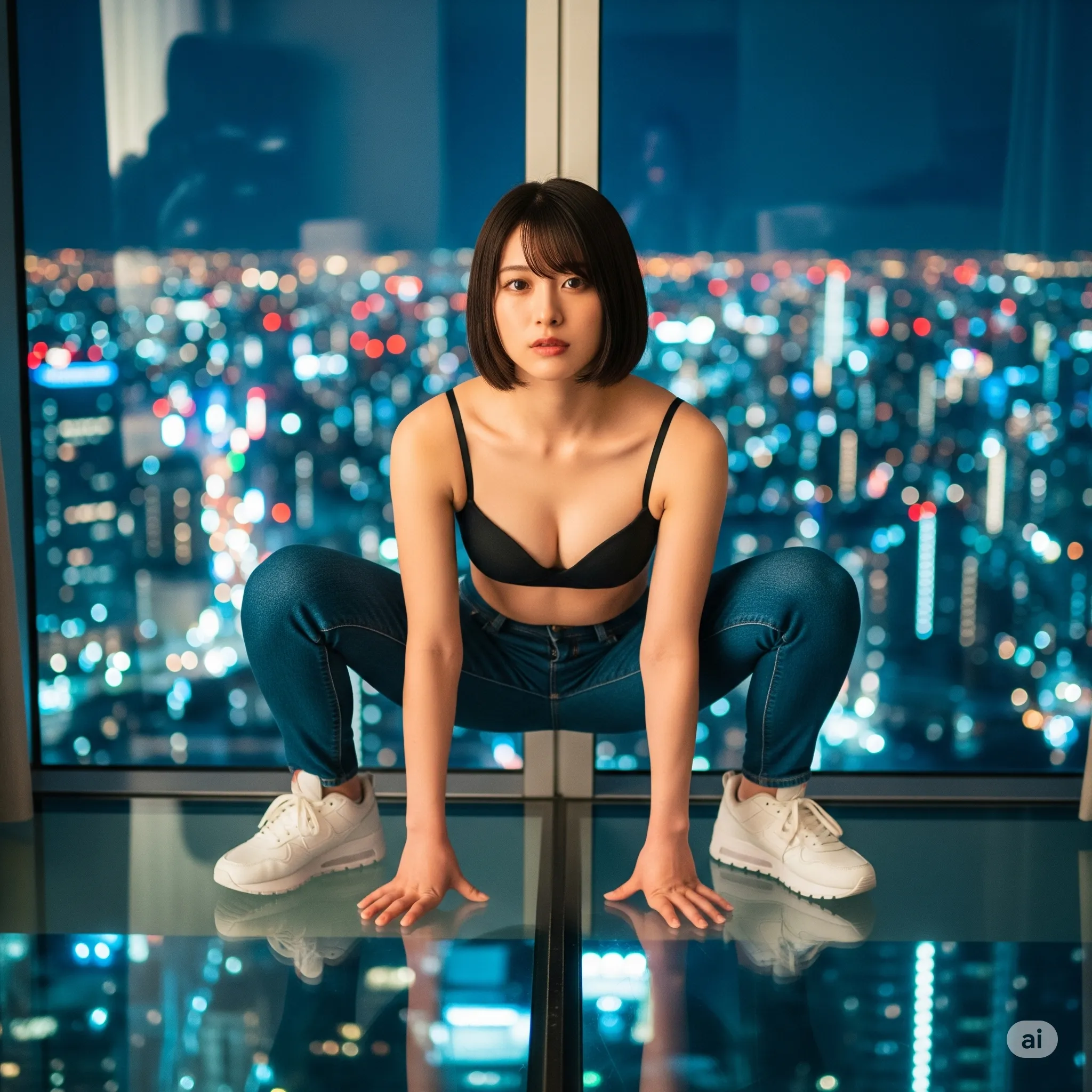 踏ん張り姿勢 美脚×デニム 微エロ 031