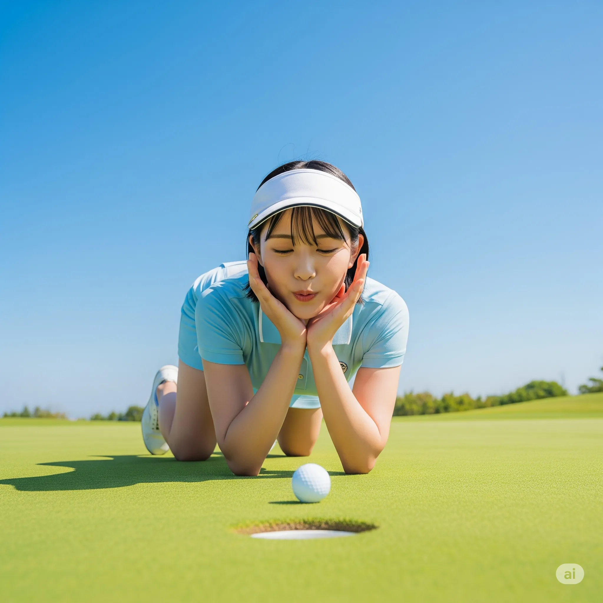 四つん這い ゴルフ女子 プレイヤー 美尻ポーズ アスリート系 007