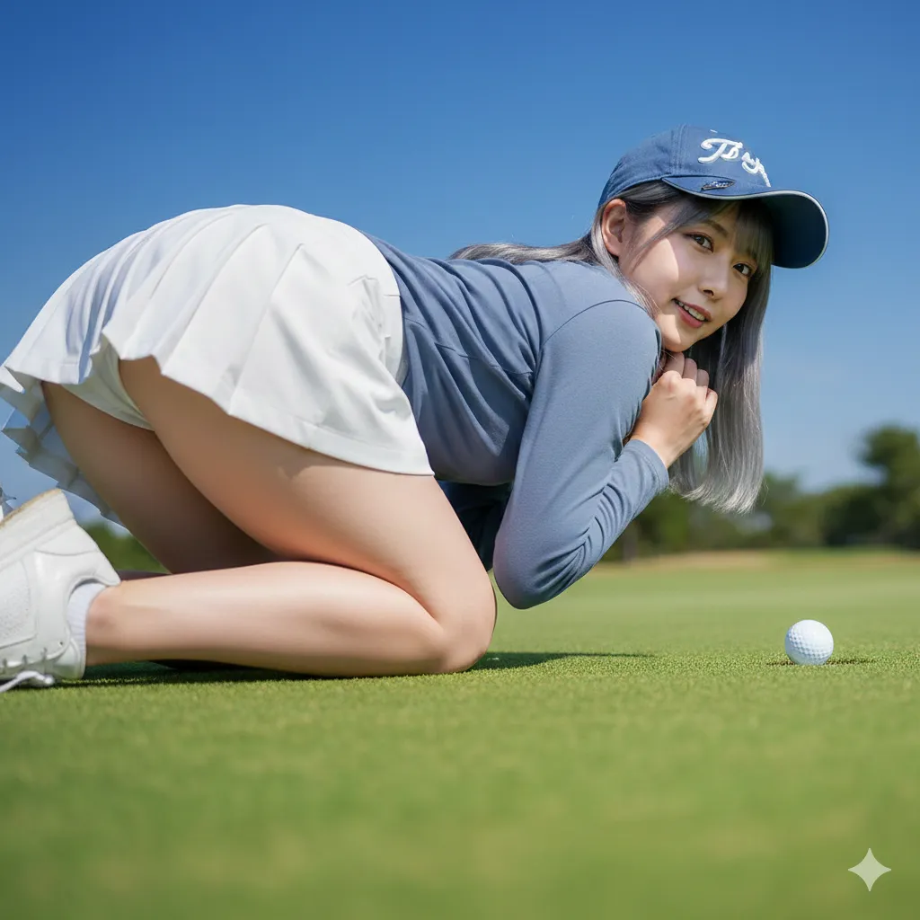 スポーティゴルフ女子 四つん這い 角度強めの美尻ライン 046