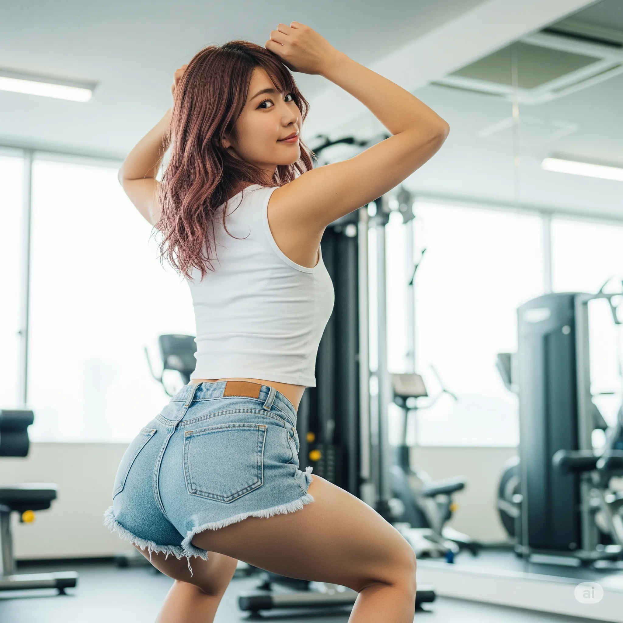 デニムショート スクワット美尻 017