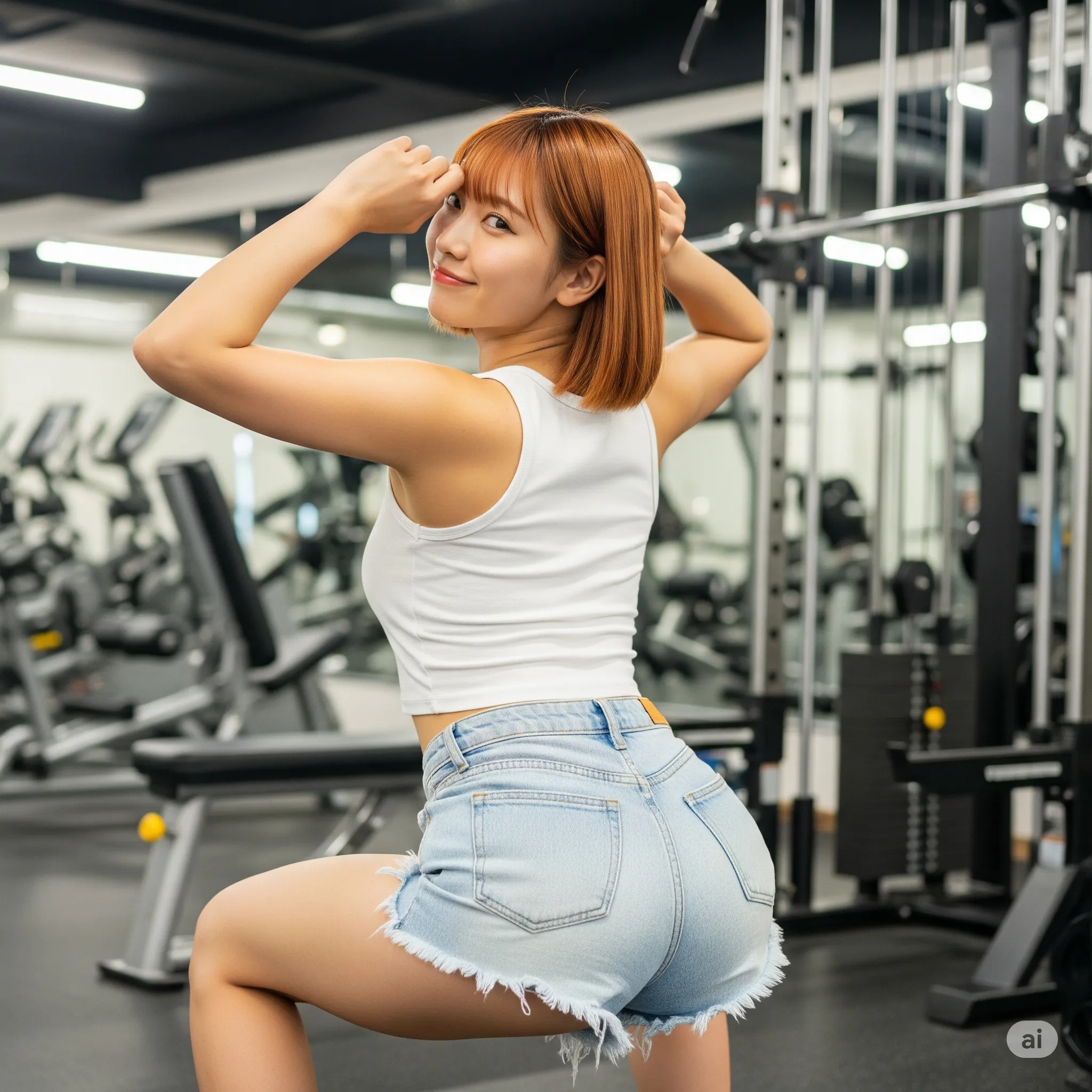 デニムショート スクワット美尻 024