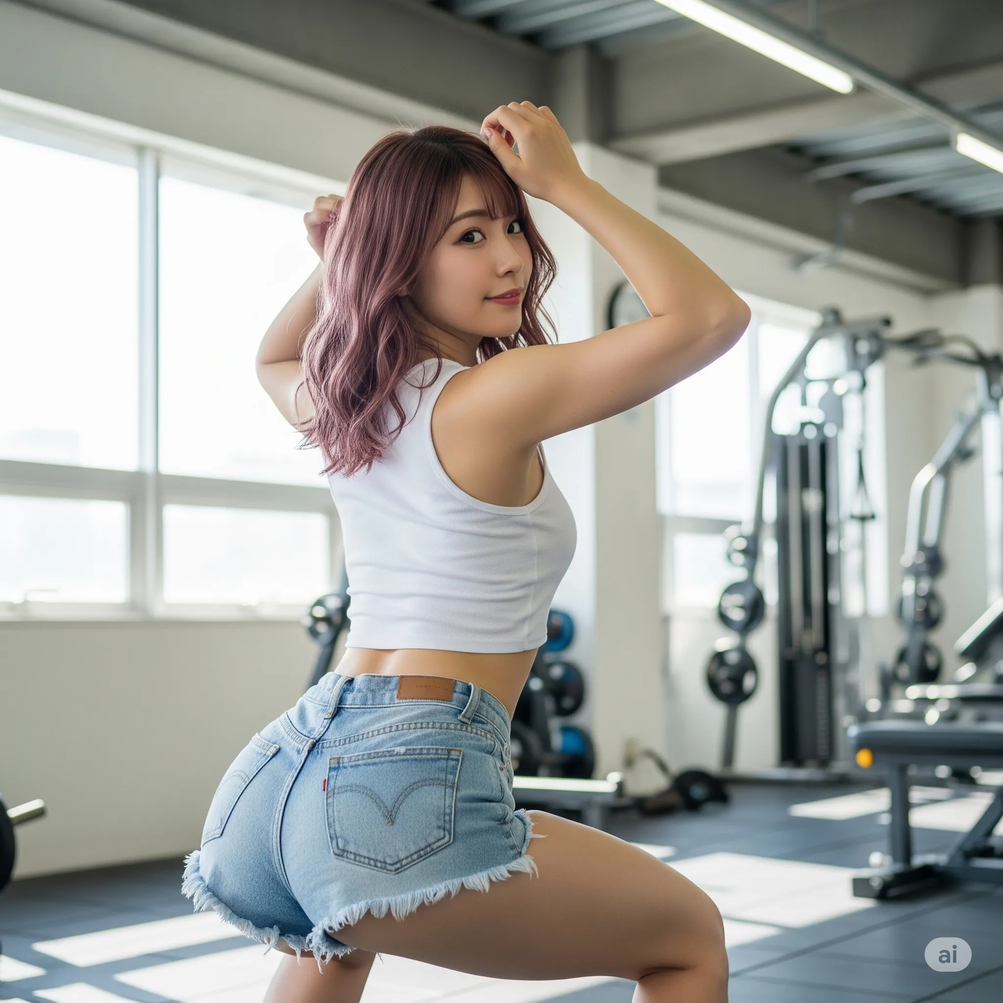 デニムショート スクワット美尻 040