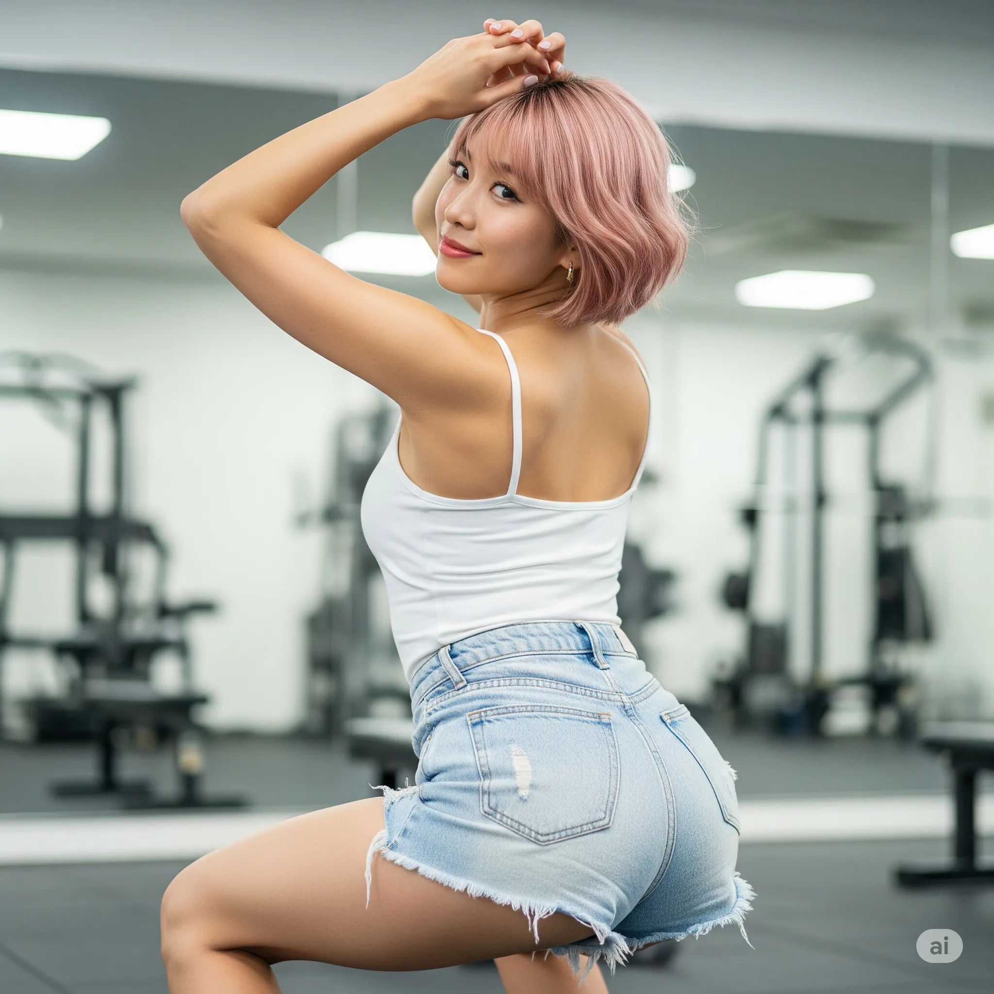 デニムショート スクワット美尻 047