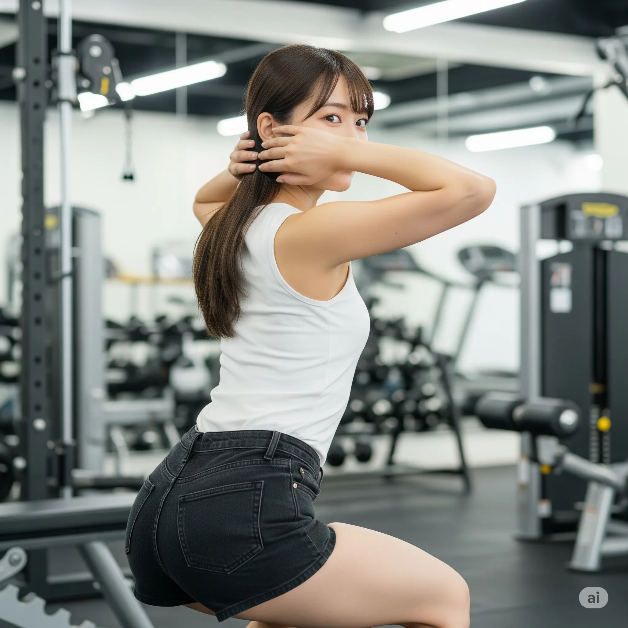 デニムショート スクワット美尻 050