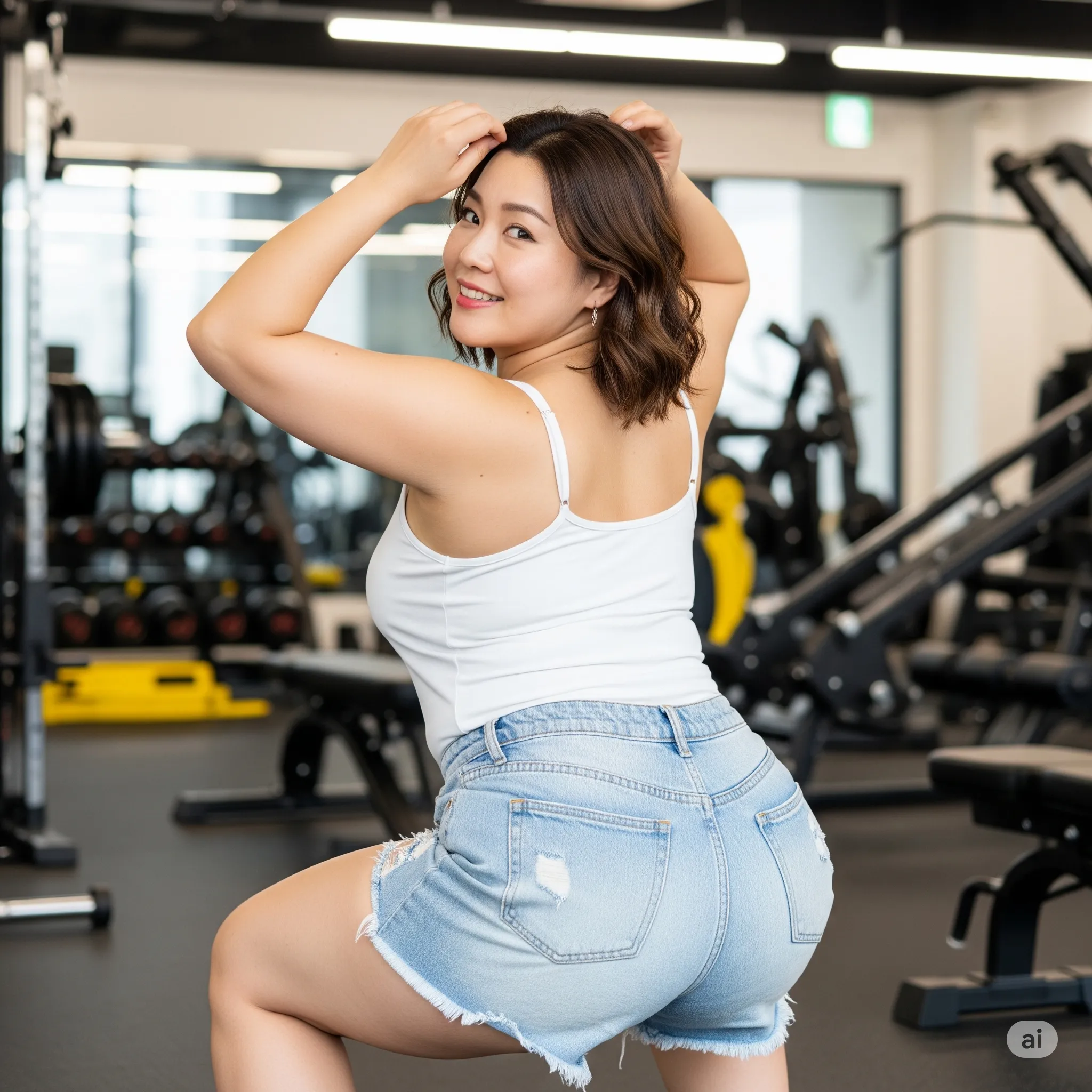 デニムショート スクワット美尻 051