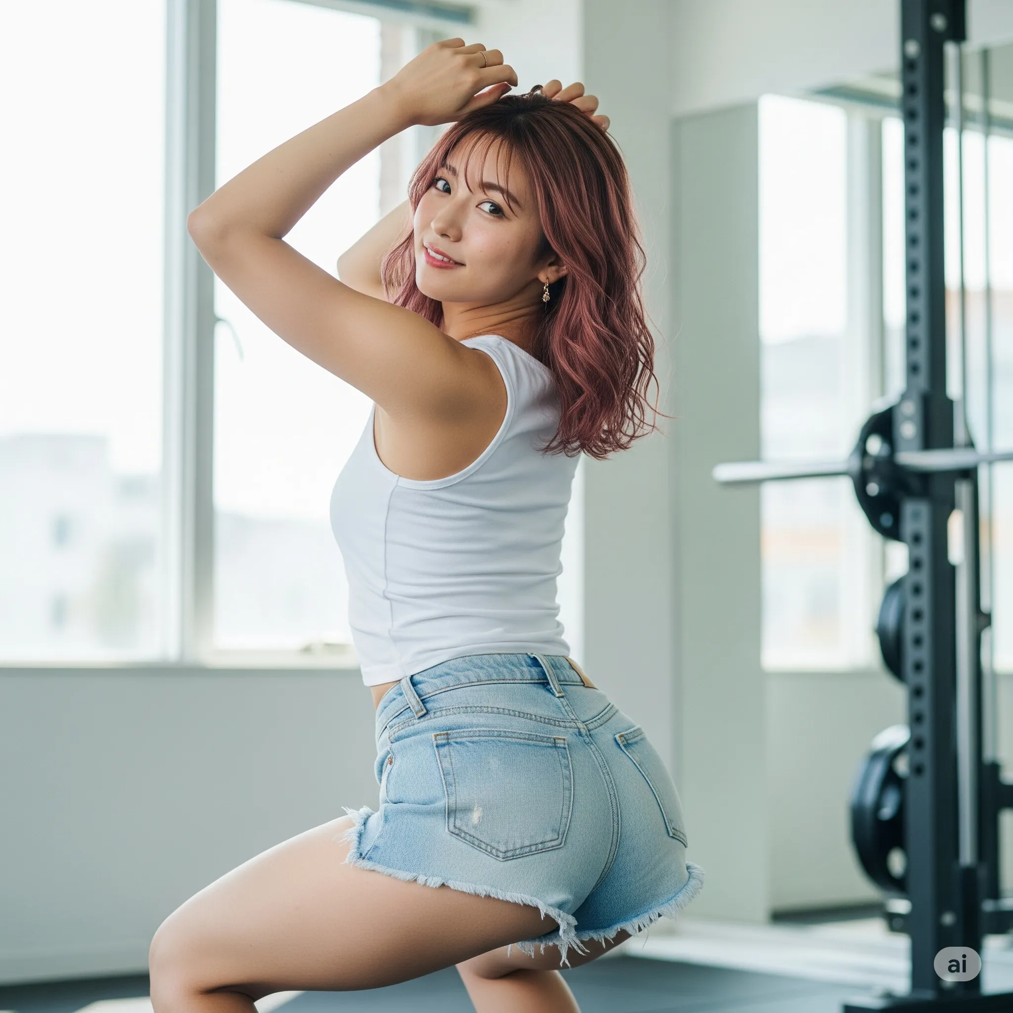 デニムショート スクワット美尻 060