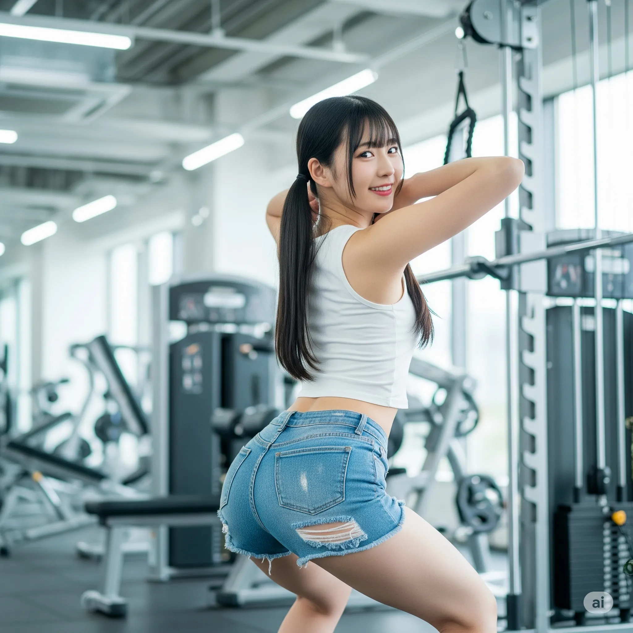 デニムショート スクワット美尻 062