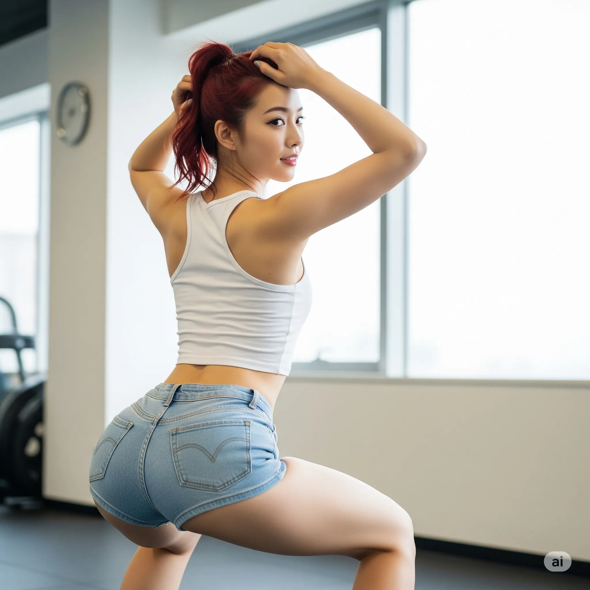 デニムショート スクワット美尻 063