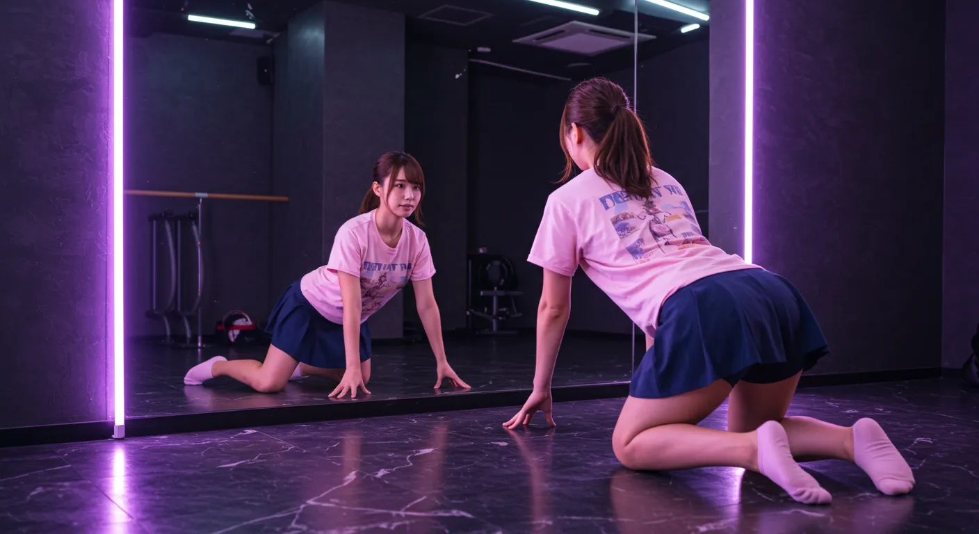 鏡越し四つん這いの美尻ショット 006