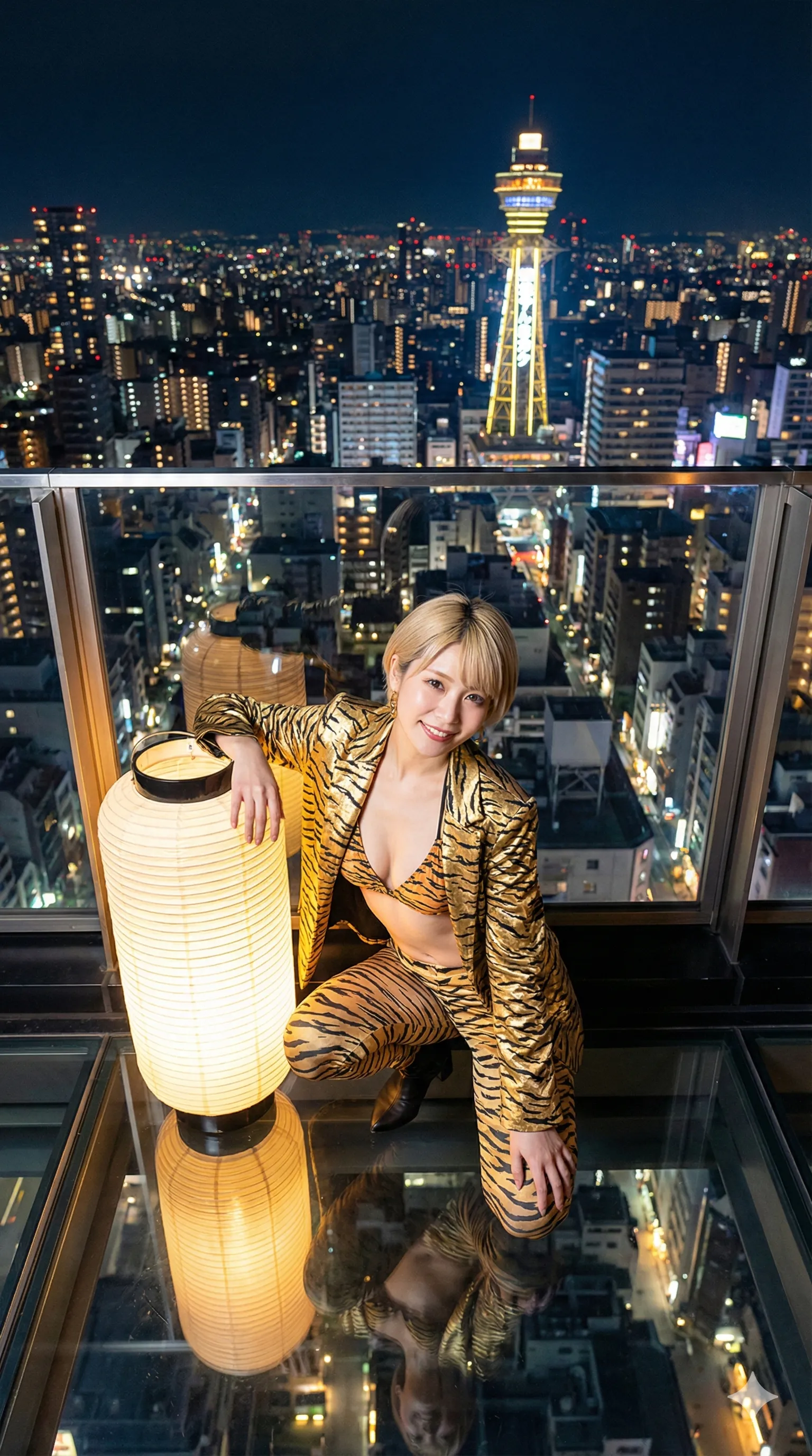 スクワットポーズで突き出す金髪美女の巨尻