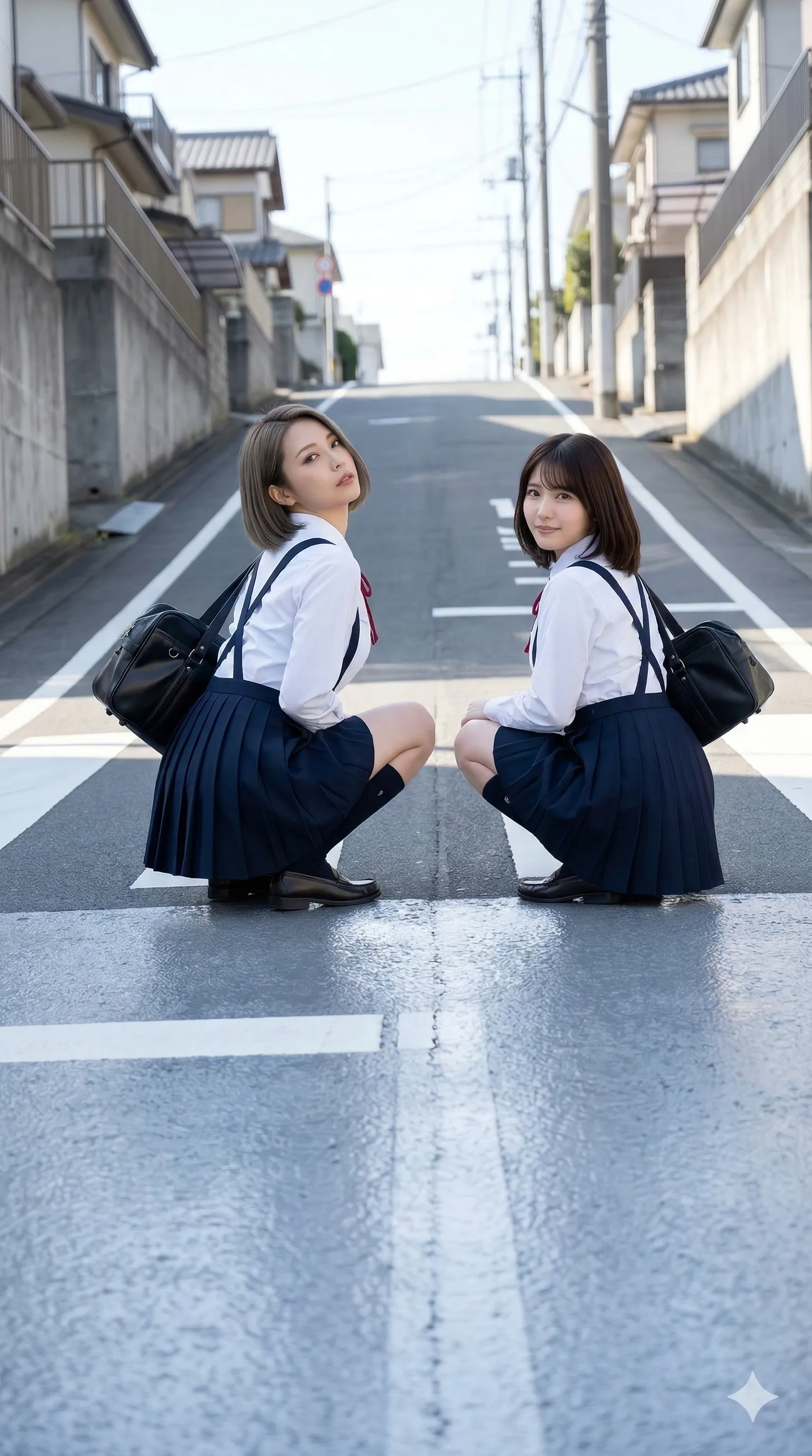 制服 尻特化 屈んだ瞬間のアーチ 018