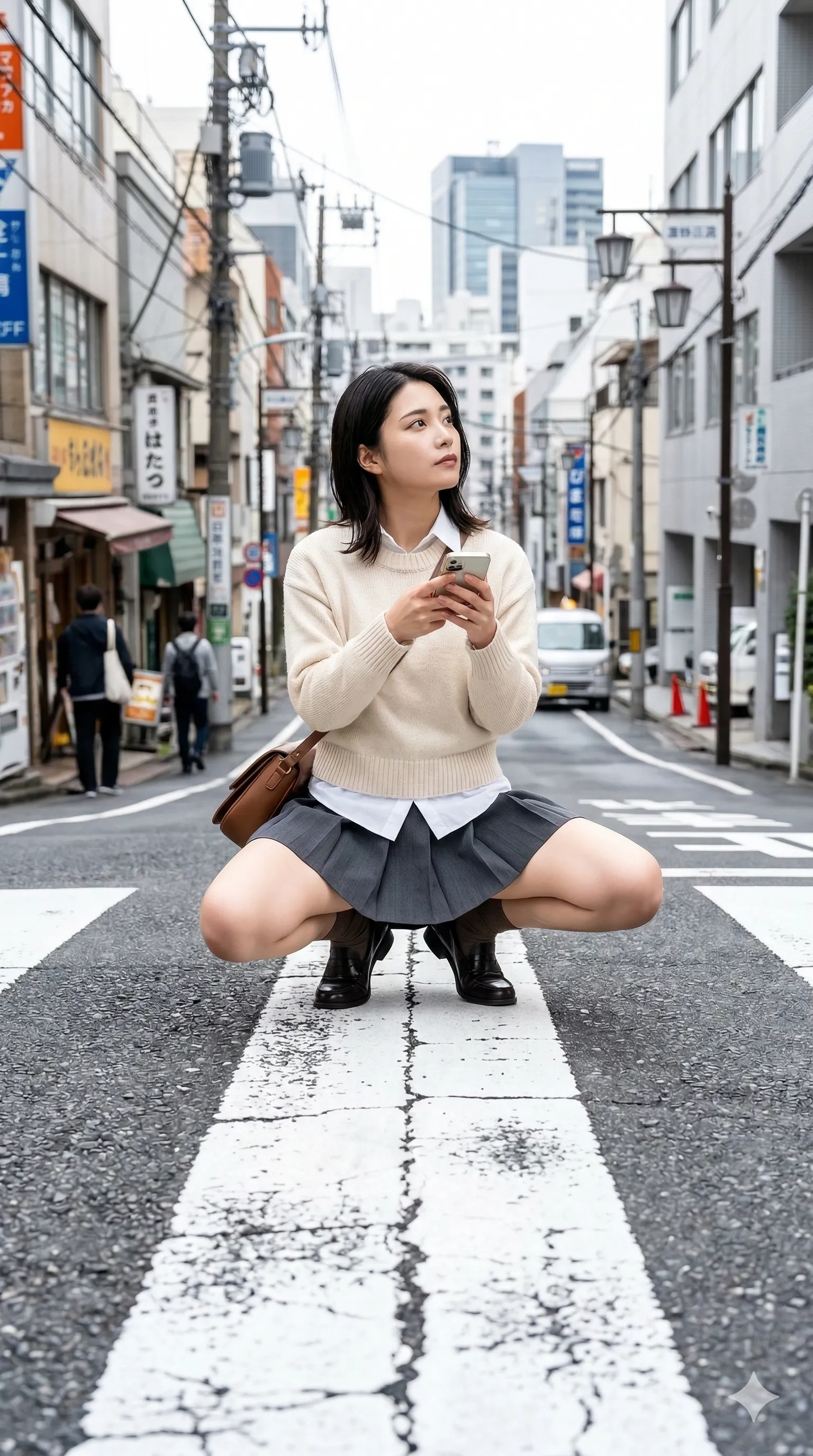 制服美女 M字開脚 パンチラ 境界線 003