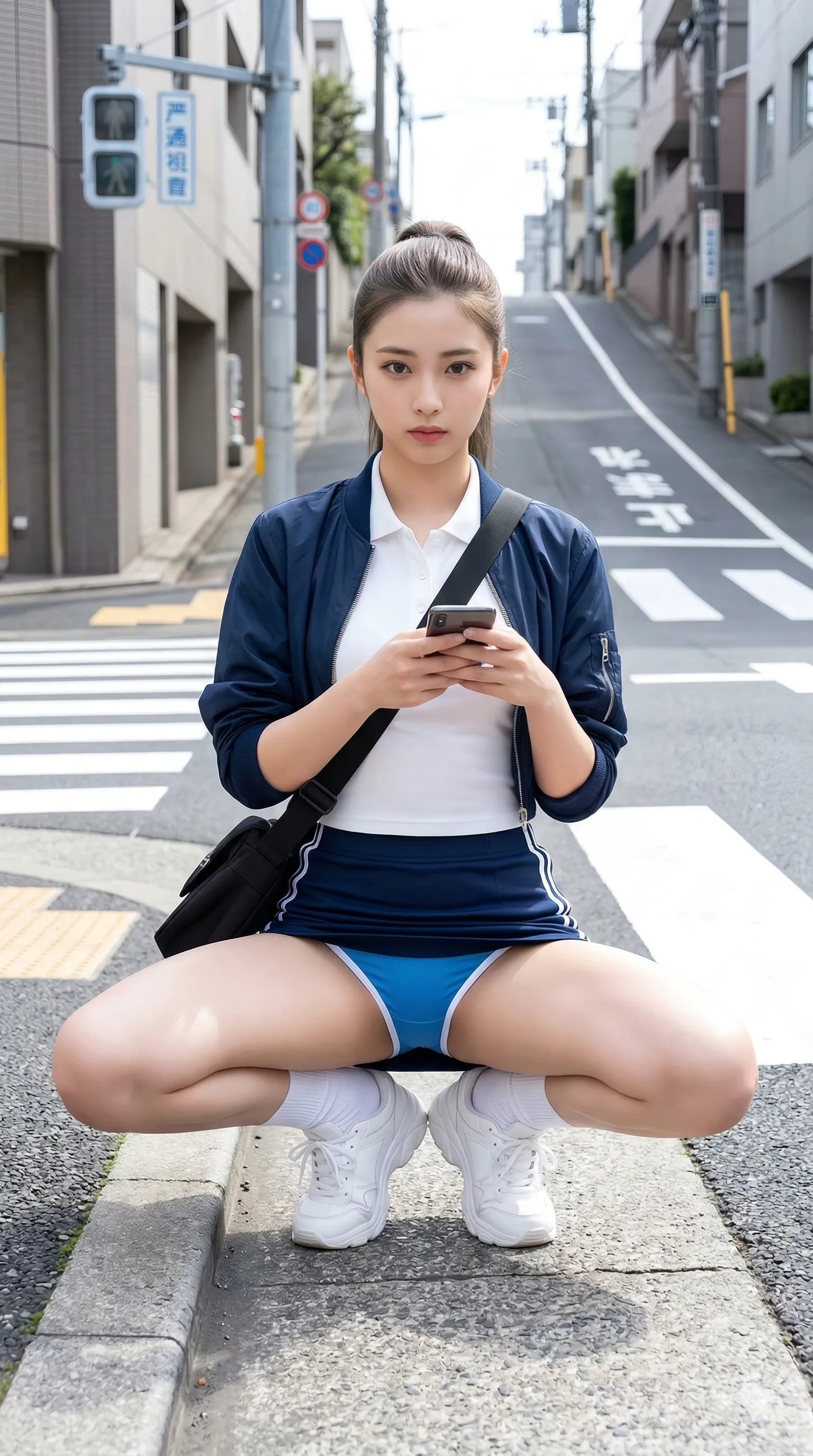 通学路 横断歩道 突き出し尻 フェチ 004