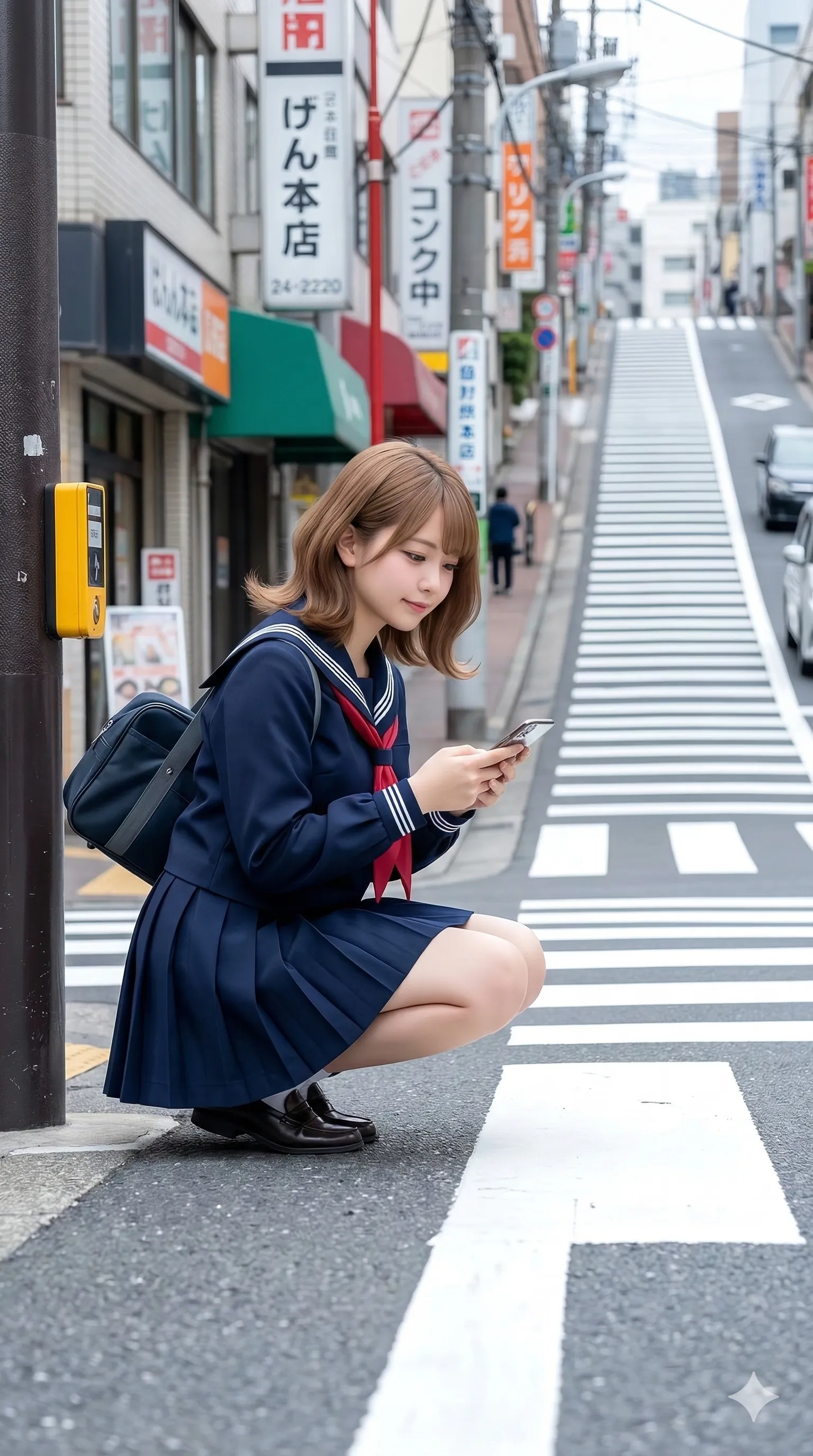 チェックスカート 翻る裾 パンチラ視点 006