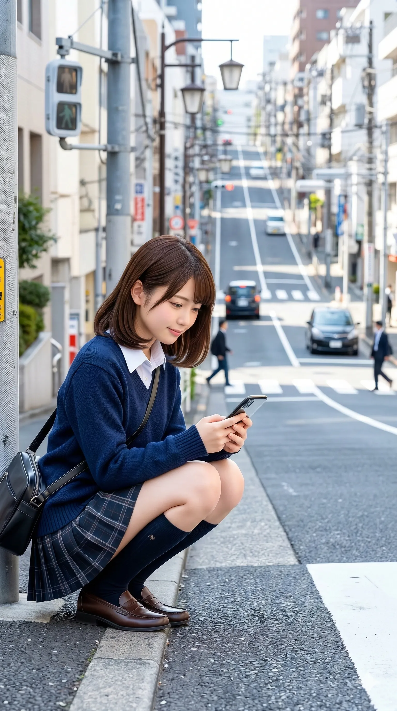 制服 尻特化 屈んだ瞬間のM字 018