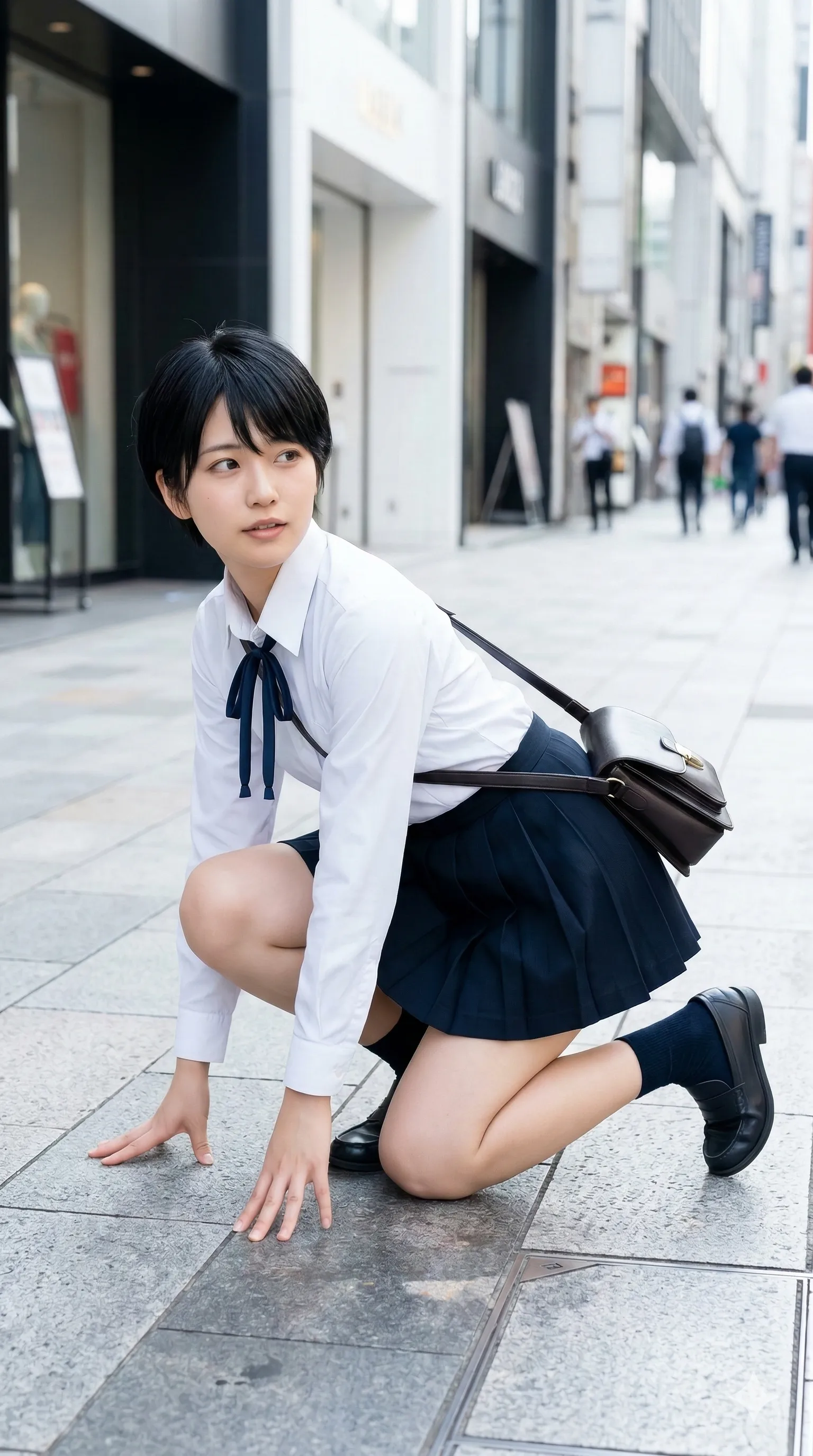 通学路 M字開脚 煽り視点 028