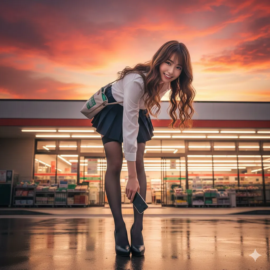 チェックスカートに刻まれる、若さ溢れる曲線美