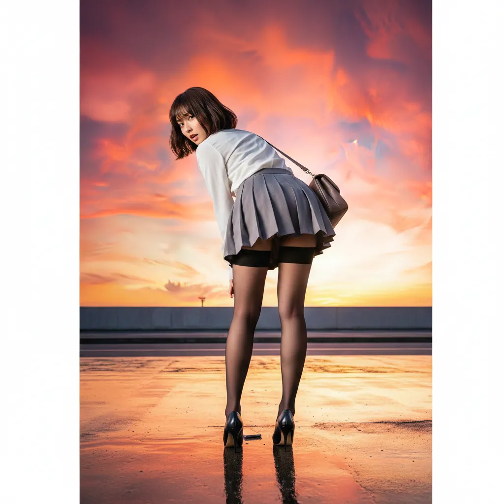 都会の学校を背景にした、現代的な尻フェチグラビア