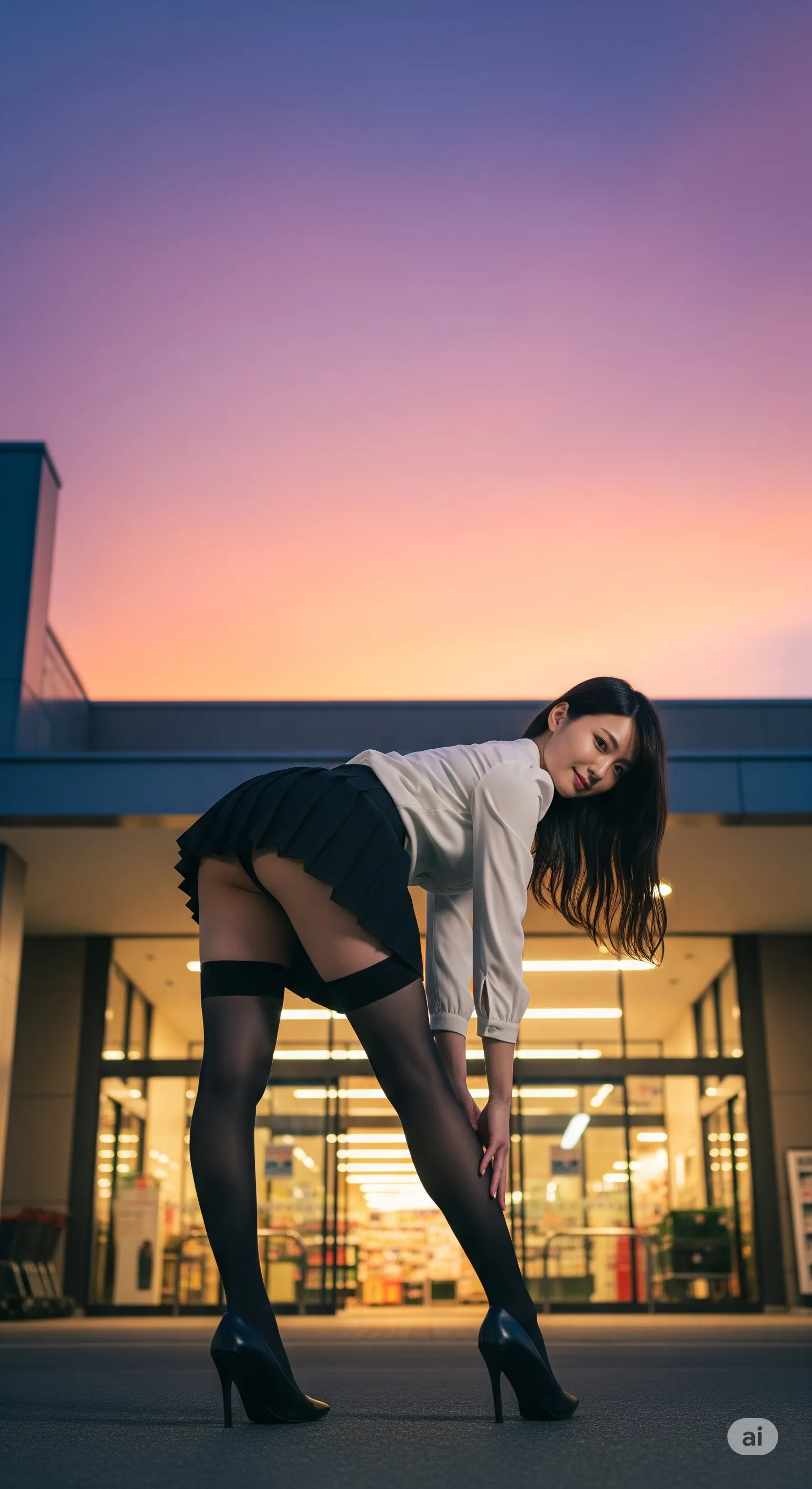 パンチラの瞬間を逃さない、執念のローアングル撮影