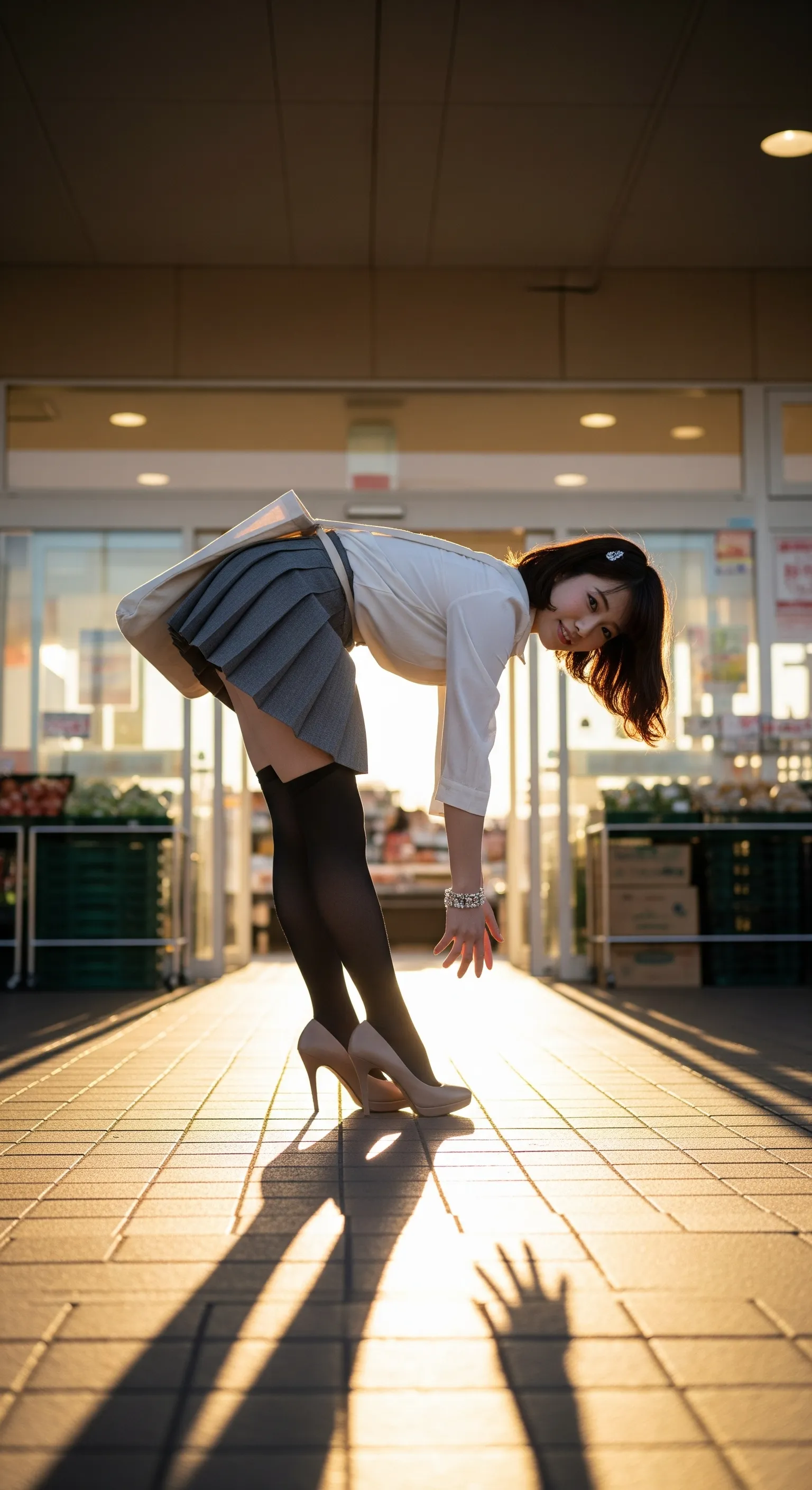 菜々緒ポーズが生む、制服女子の至高のバックアングル