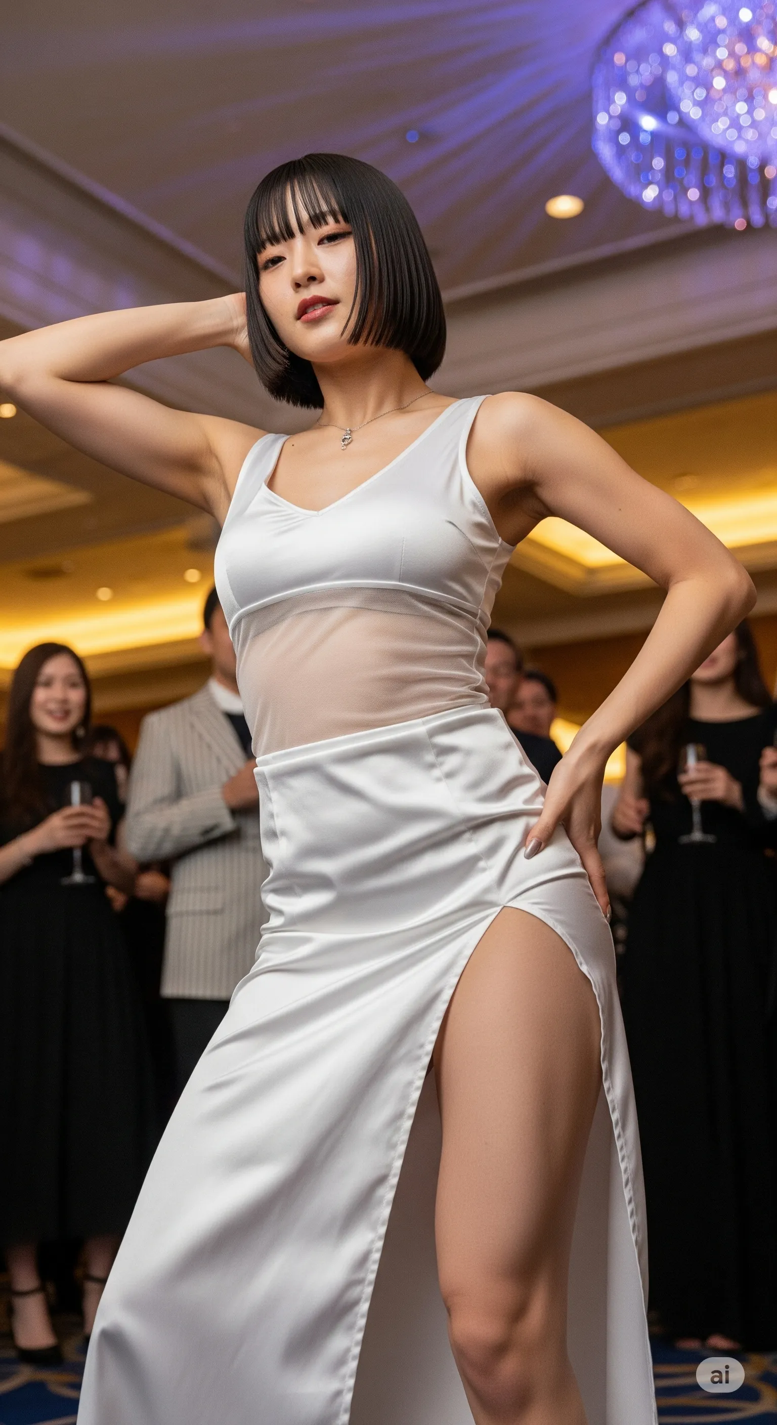 妖艶な立ち姿が引き立つタイトドレス