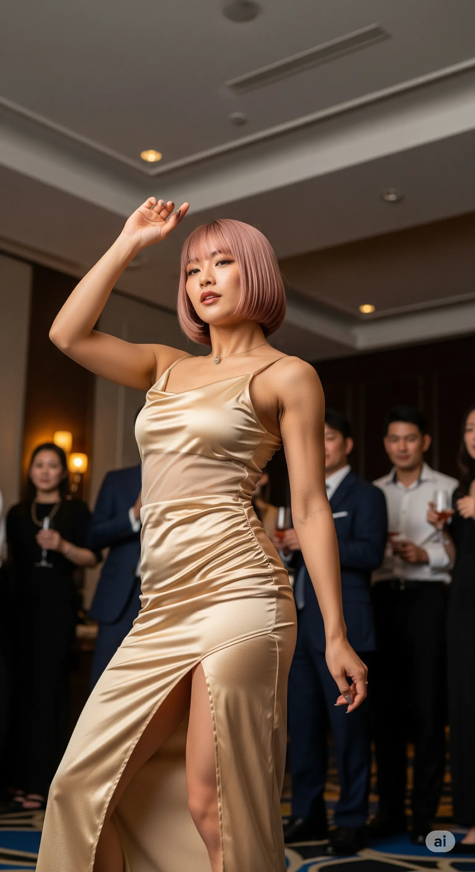 くびれから腰への美しいラインが際立つ