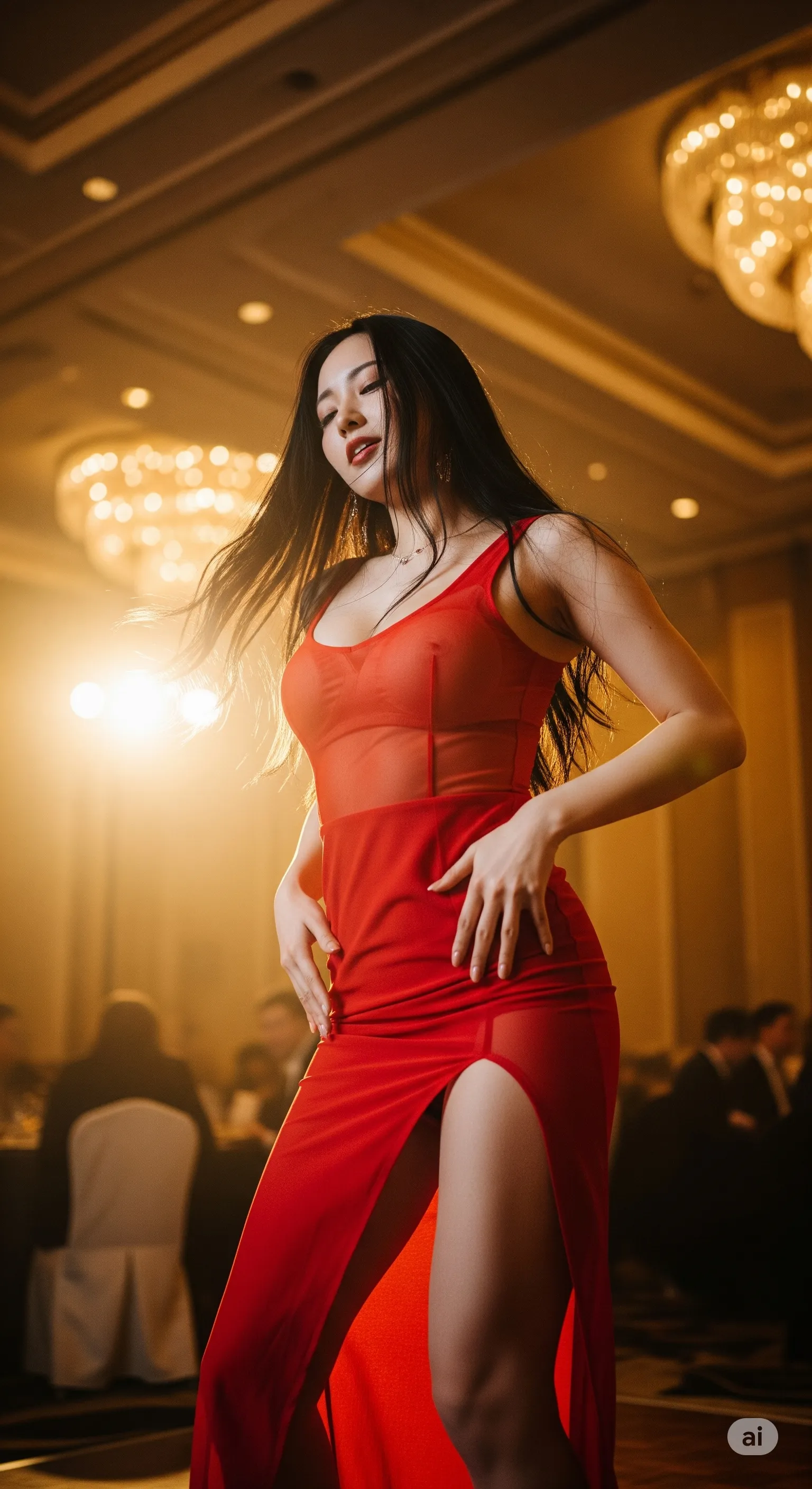 動きの中で魅せるエレガントな微エロシルエット