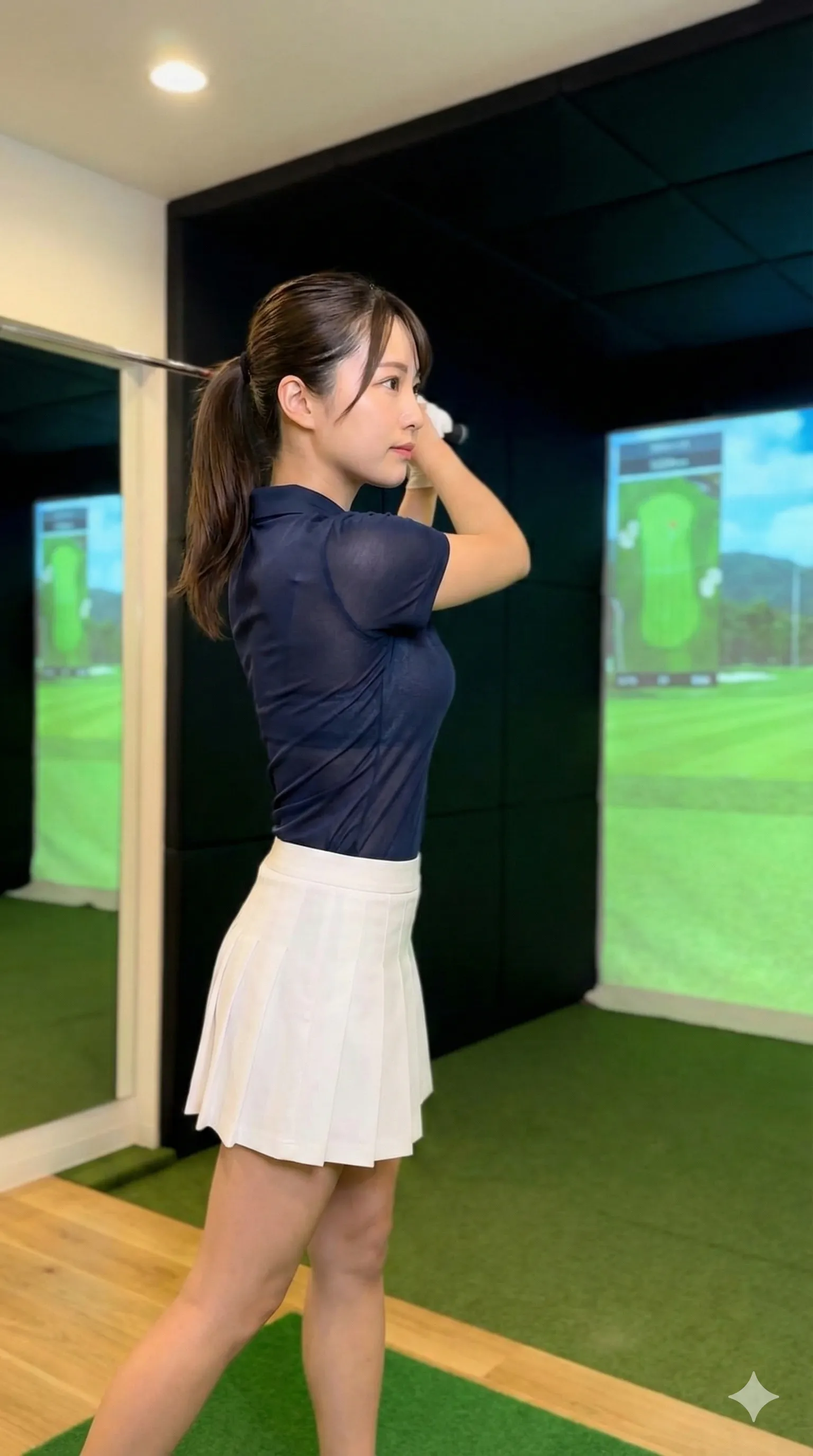 美脚・美尻が両方味わえるインドアゴルフ美女 025