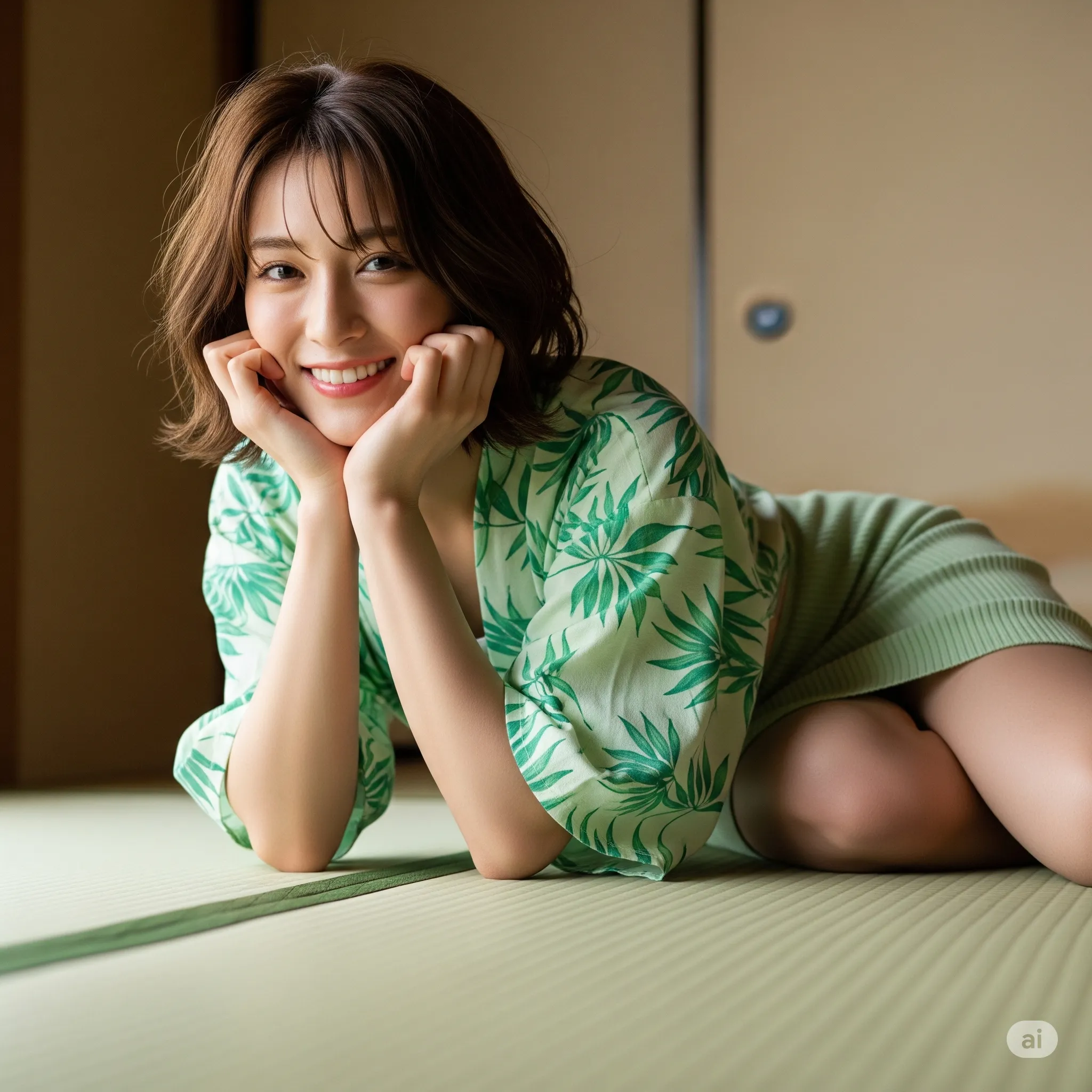 タイト着物 和室 四つん這い 微エロ シルエット美尻 012