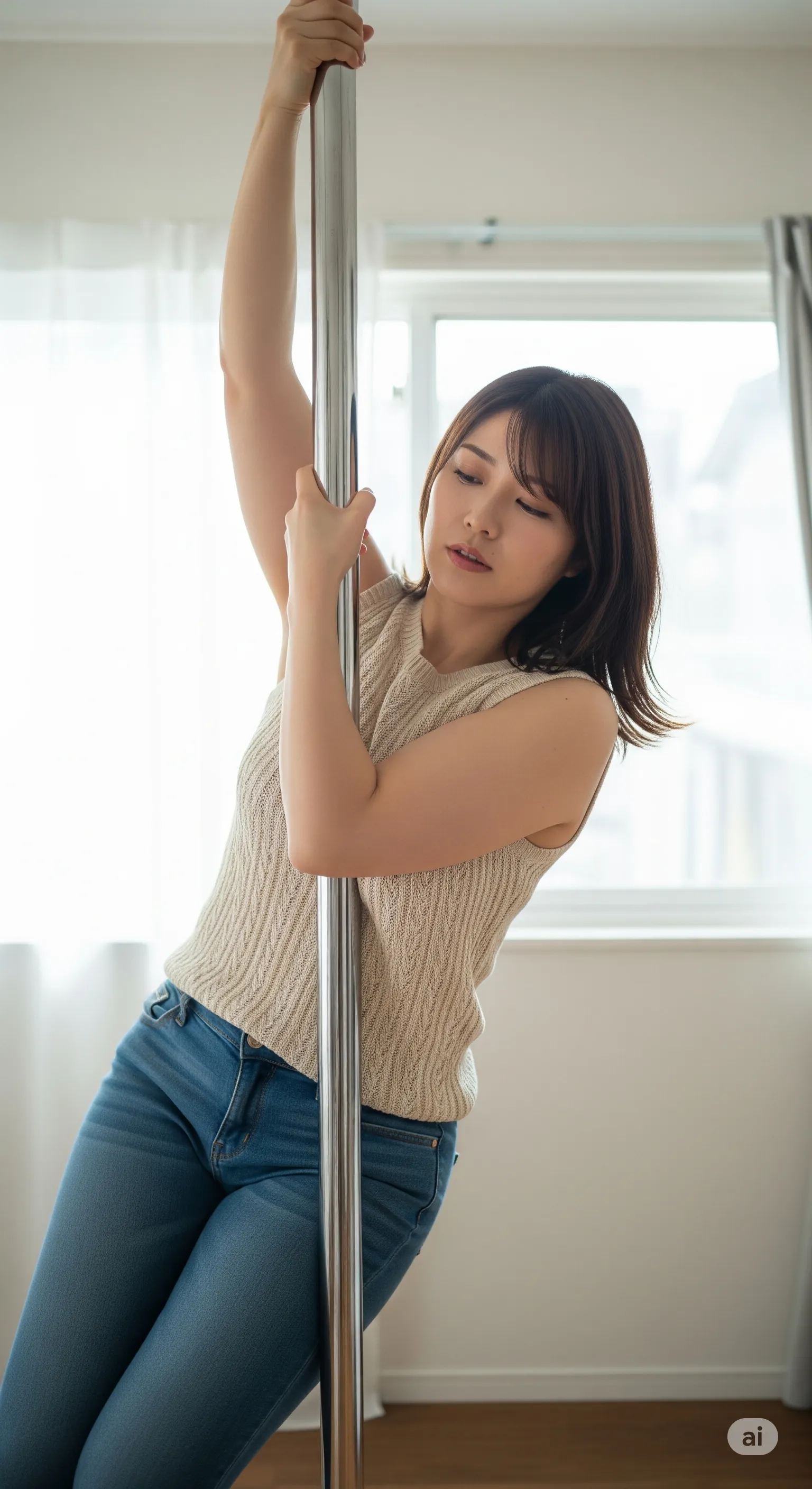 腰をひねる動作で生まれる微エロな影