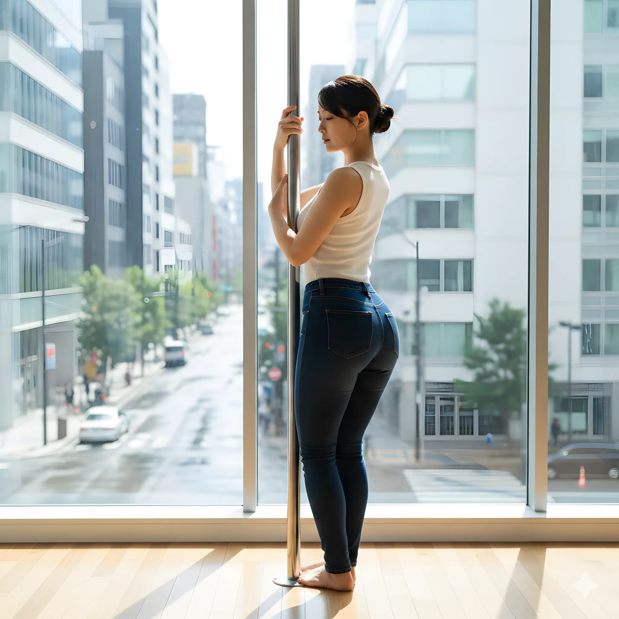 窓辺の光が際立たせる奥ゆかしい色気