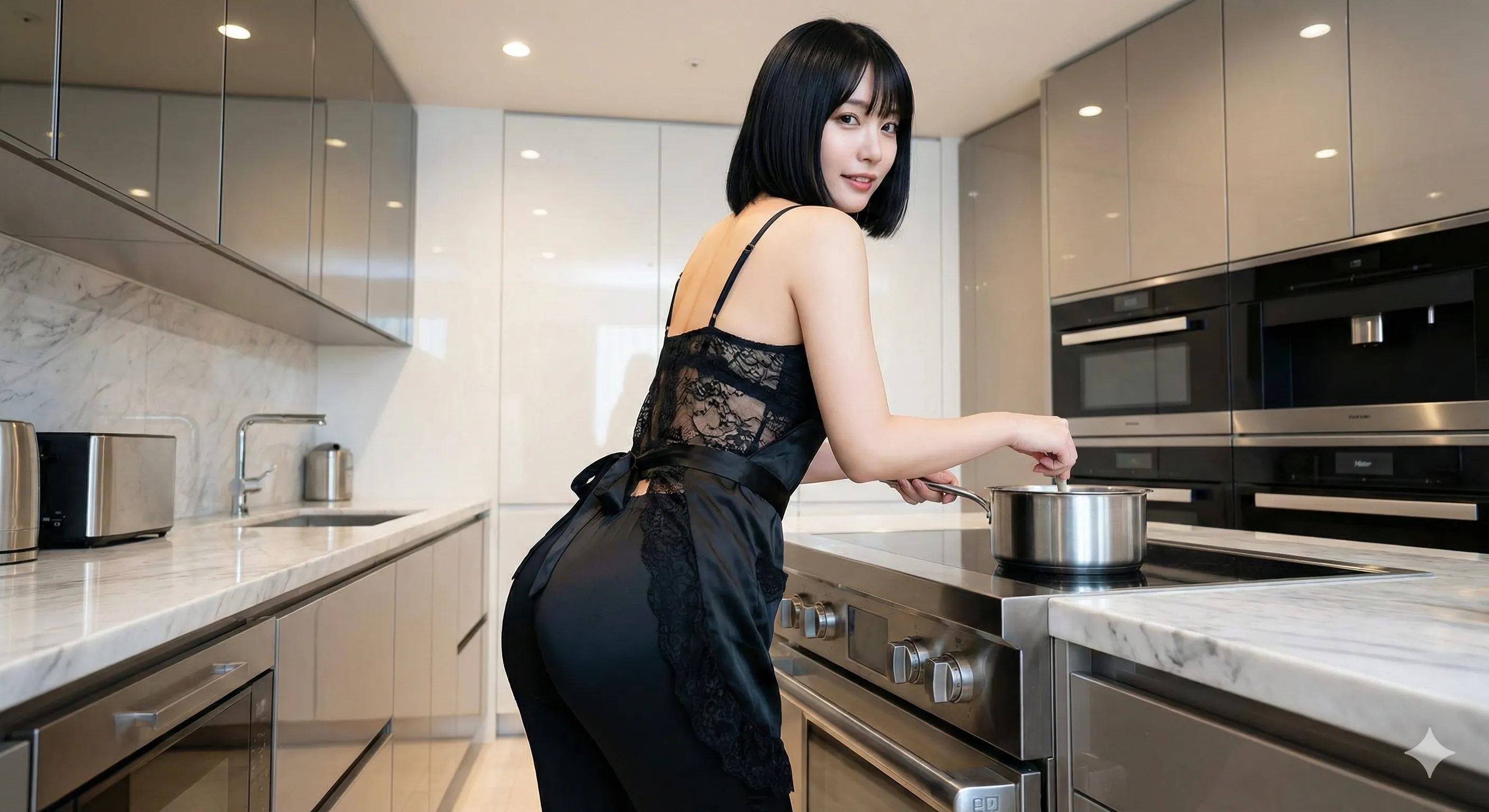 家庭的な風景のなかで際立つ、剥き出しの尻フェチズム