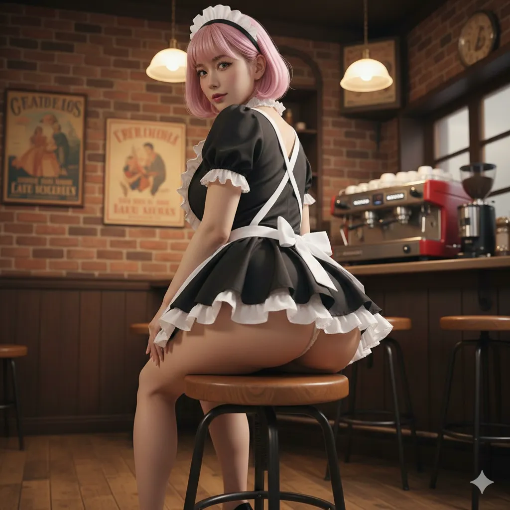 メイドカフェ店員の大胆な後ろ姿 巨尻フェチ向けグラビア 003