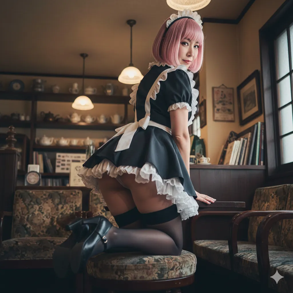 背面から見た巨尻メイドの魅力が溢れ出すフェチ写真 010