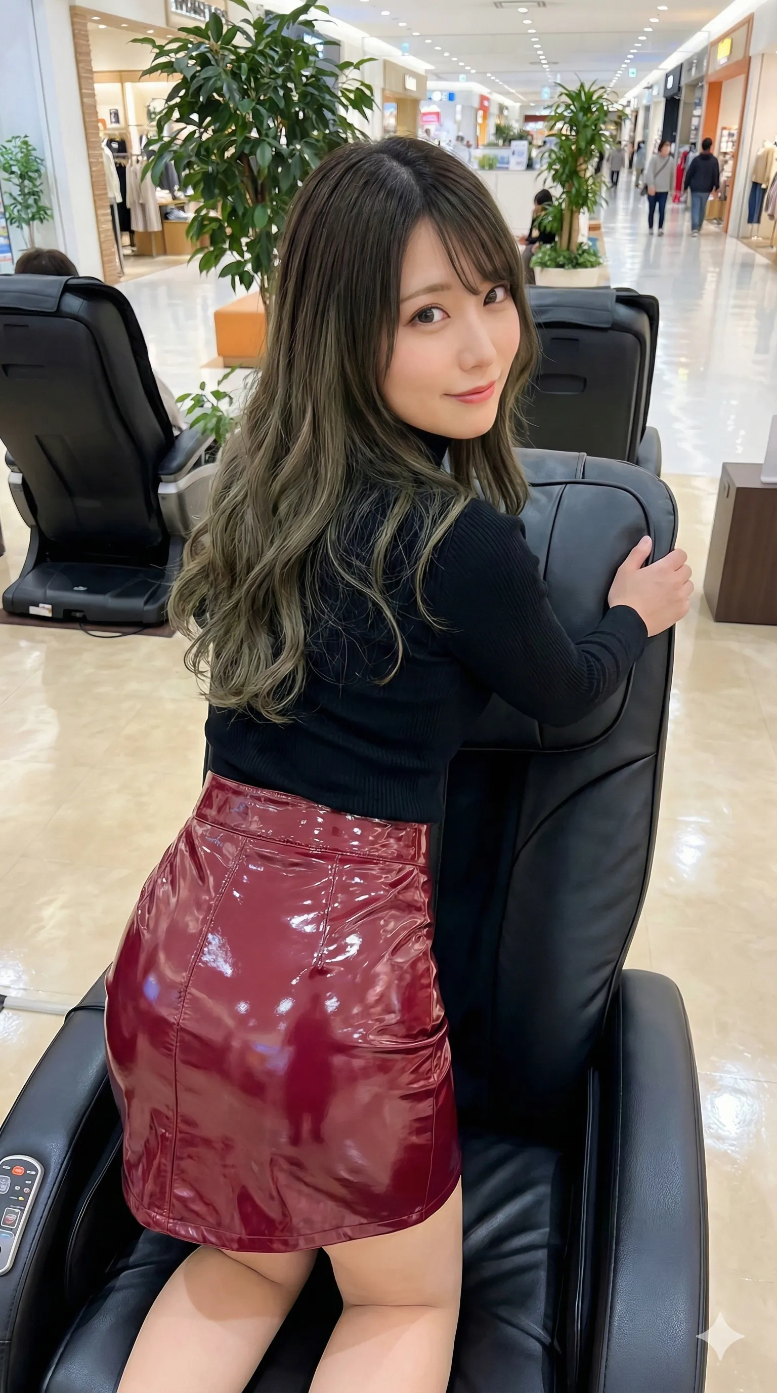 モールの通路 四つん這い 女性フェチカット 032