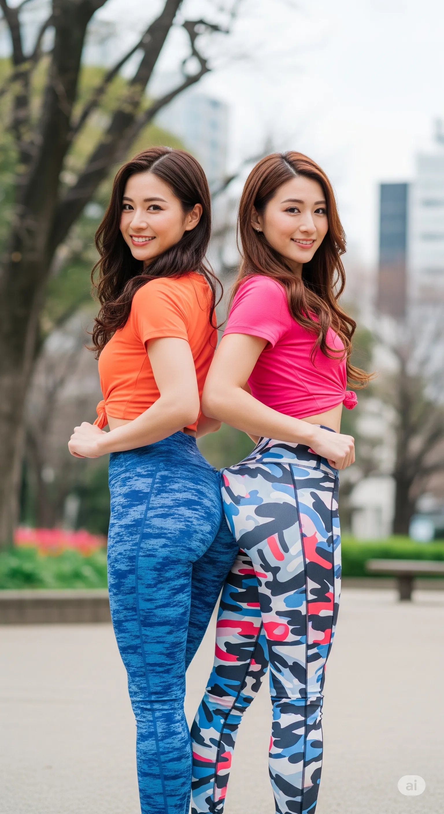 準備運動中の、股関節を広げた瞬間の微エロショット