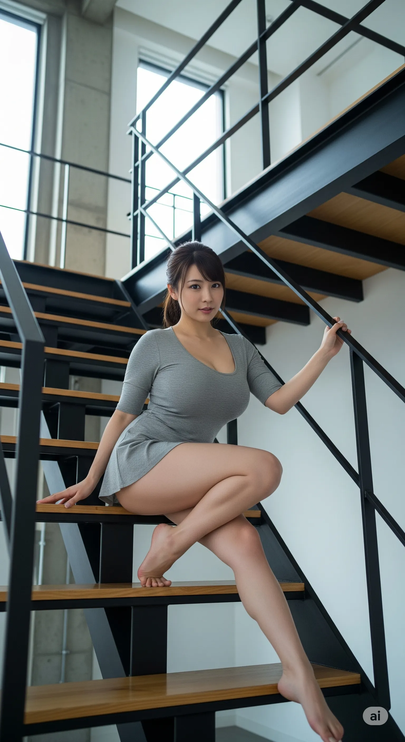 バックアングルから楽しむ若妻のヒップの丸み