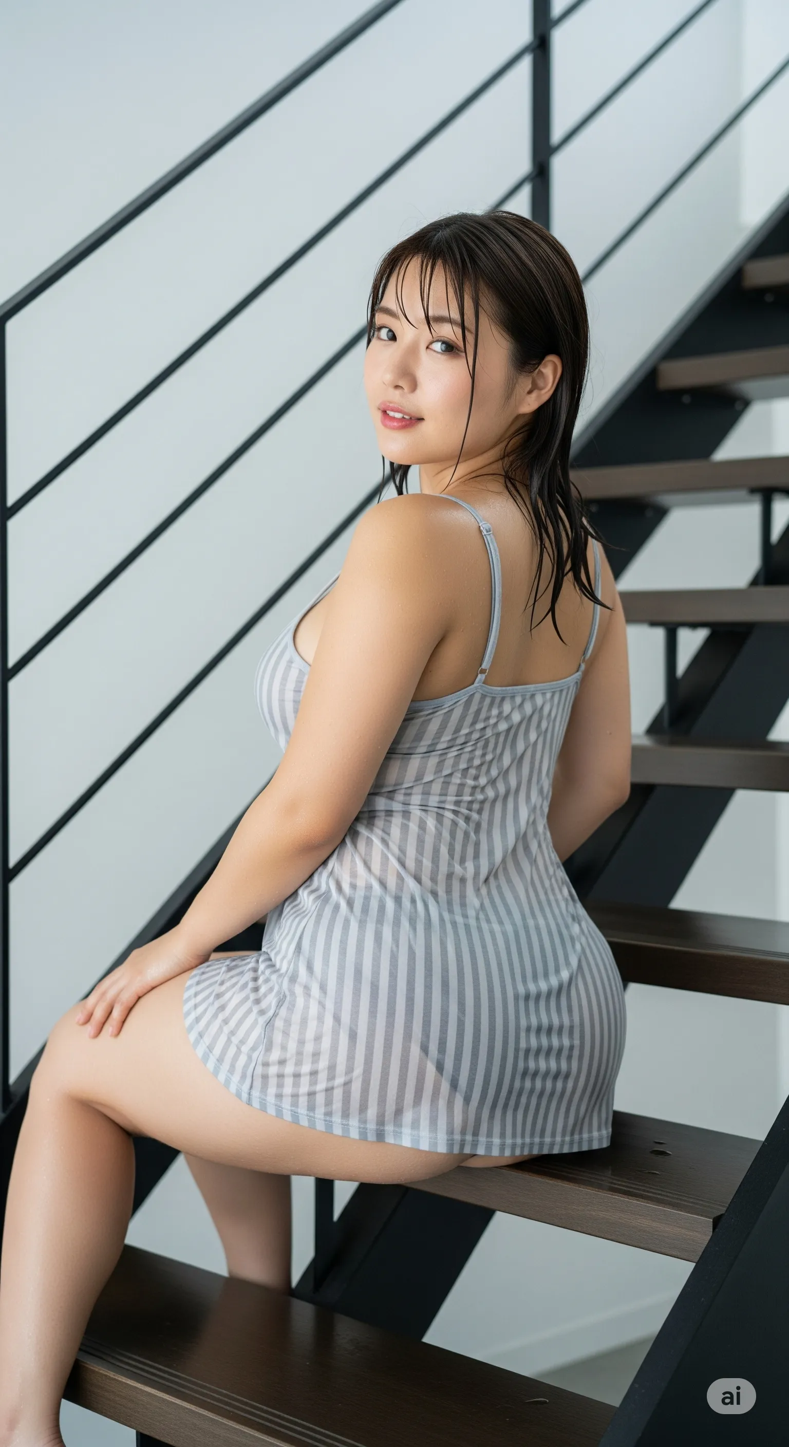 爆乳妻の下着越しに強調される官能的ライン