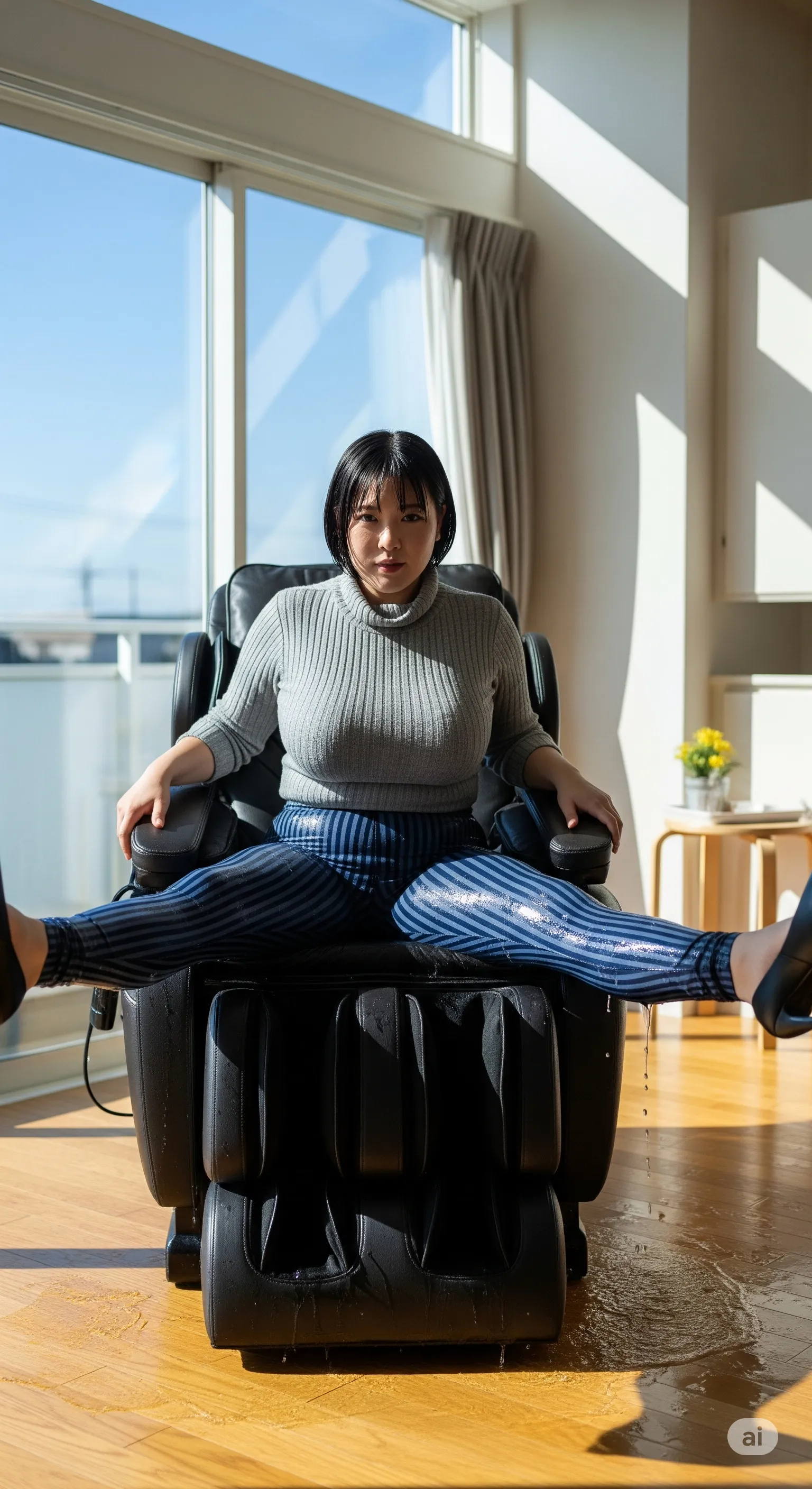 背面から漂う尻の存在感を隠し見せる構図 050