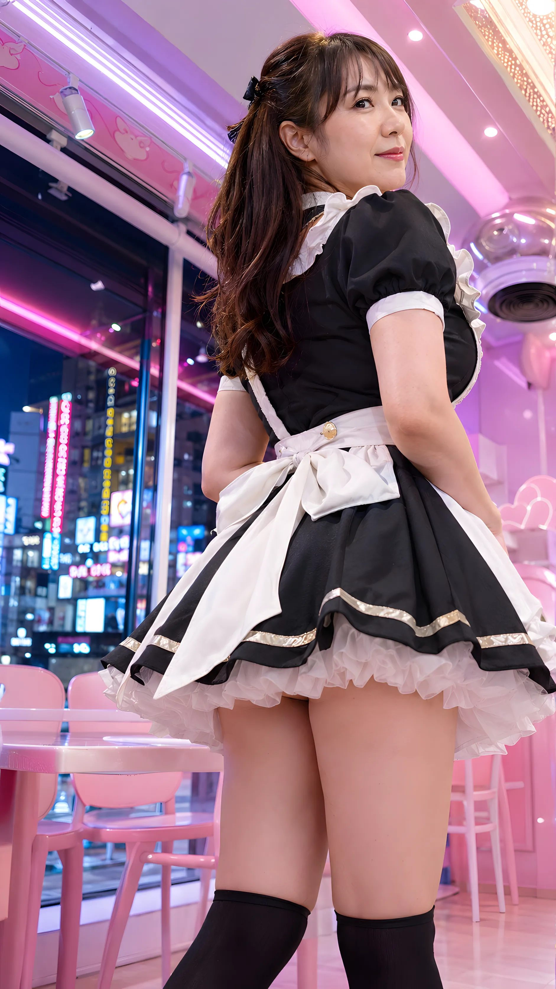 豊満絶対領域 メイド服 最高の肉感 003