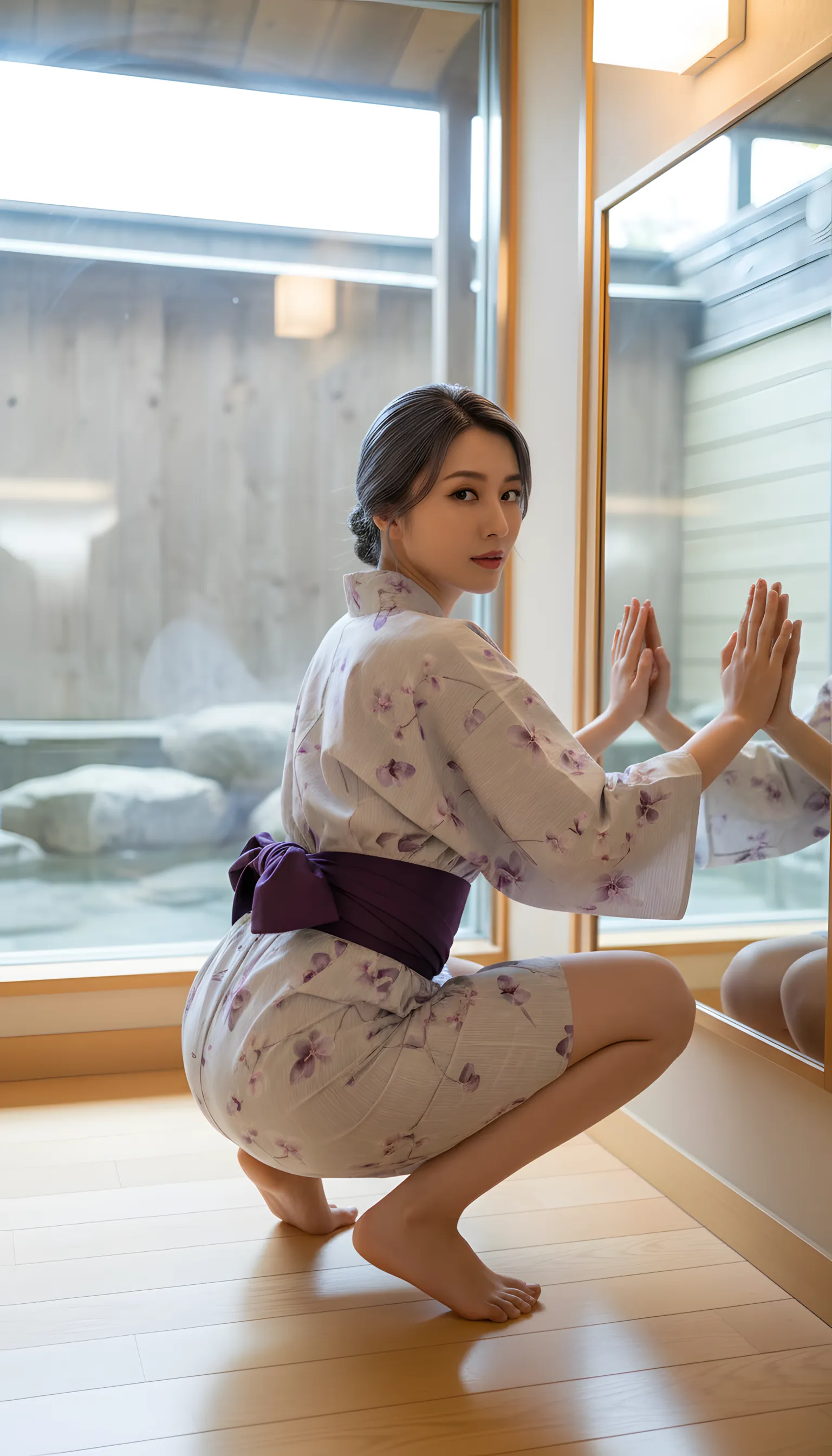 浴衣 スクワット 尻フェチ 巨尻 002