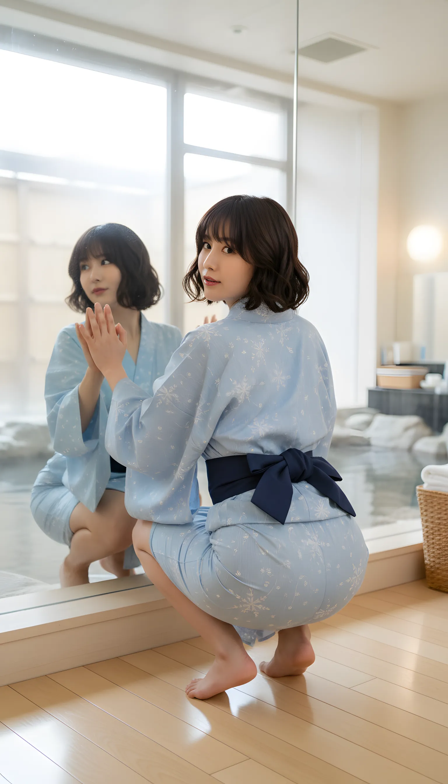 熟女 浴衣 振り返り 清楚な表情 010