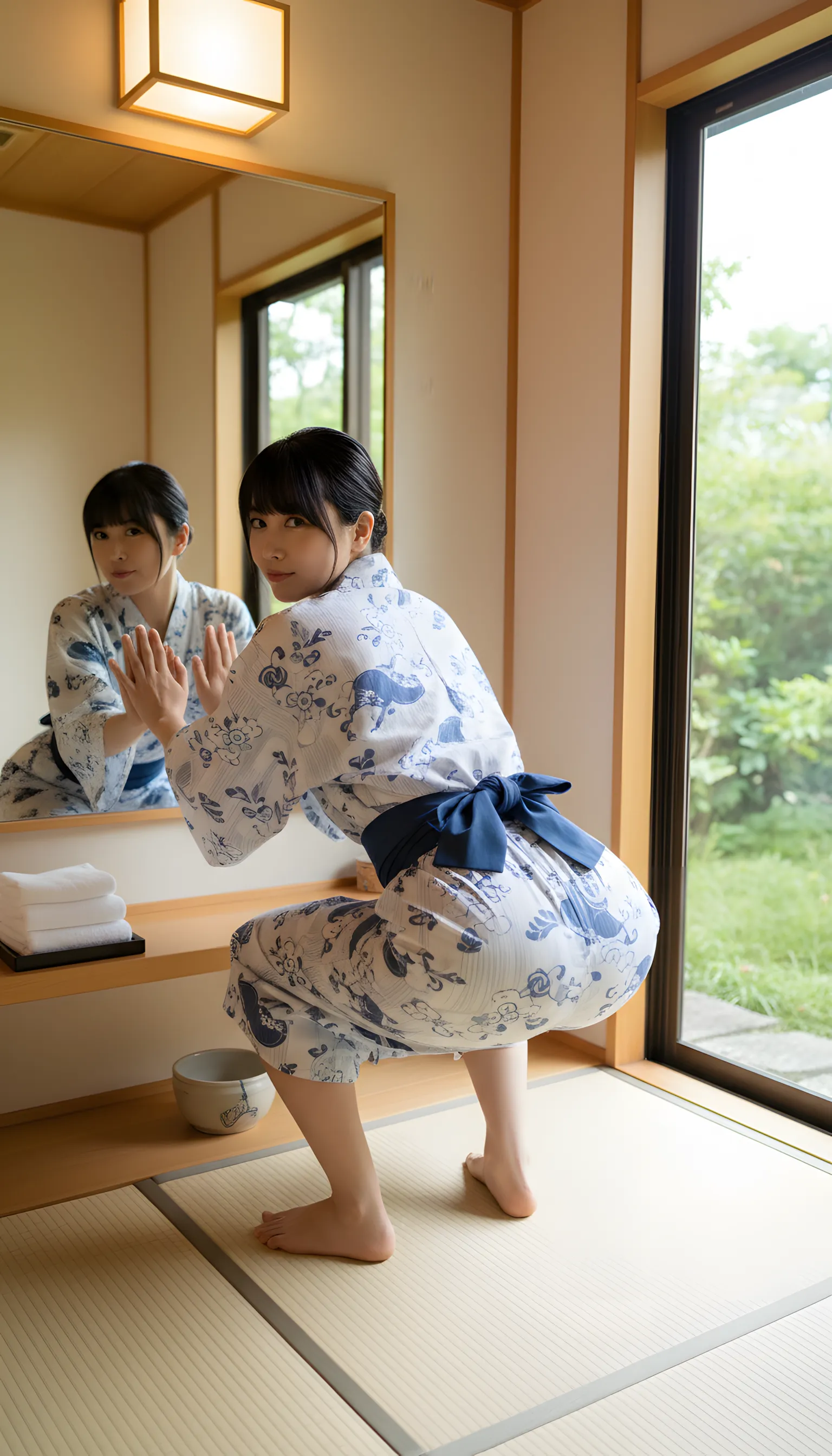 旅館 熟女 浴衣 煽りフェチ 013